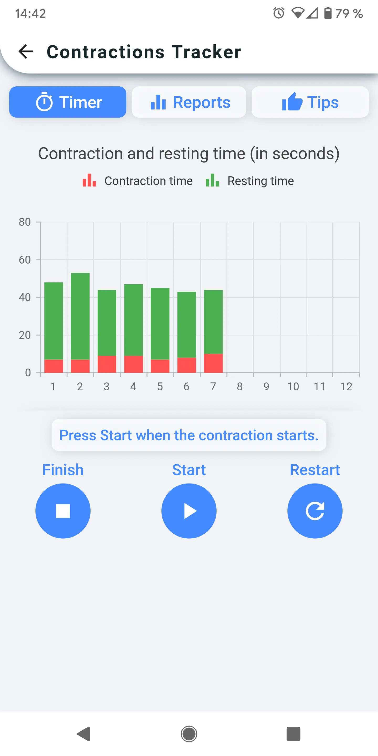 Contractions Tracker | Indus Appstore | Screenshot