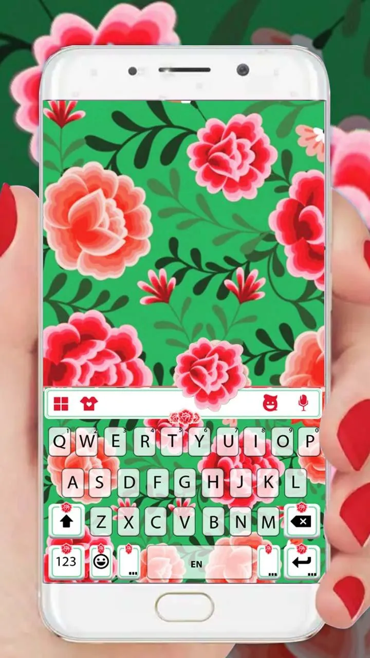 Folk Flower Pattern Keyboard T | Indus Appstore | Screenshot