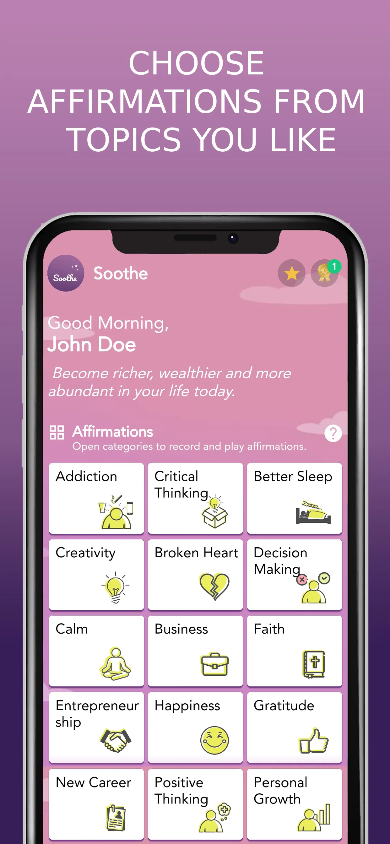 Soothe: Positive Affirmations | Indus Appstore | Screenshot