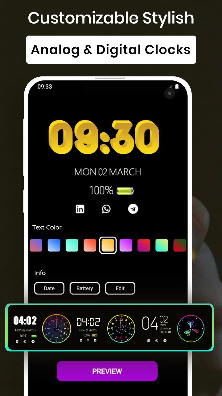 Always on display clock widget | Indus Appstore | Screenshot