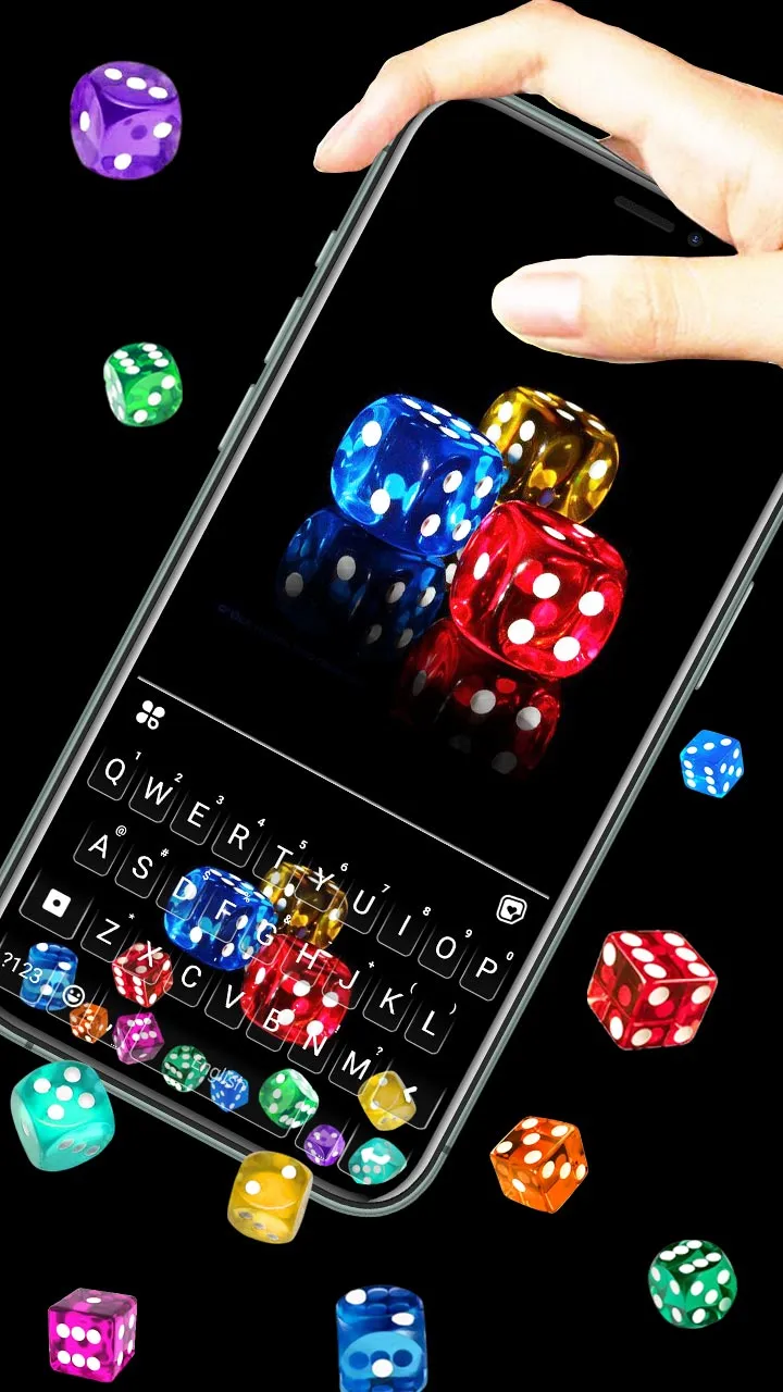 Neon Dice Gravity Keyboard Bac | Indus Appstore | Screenshot