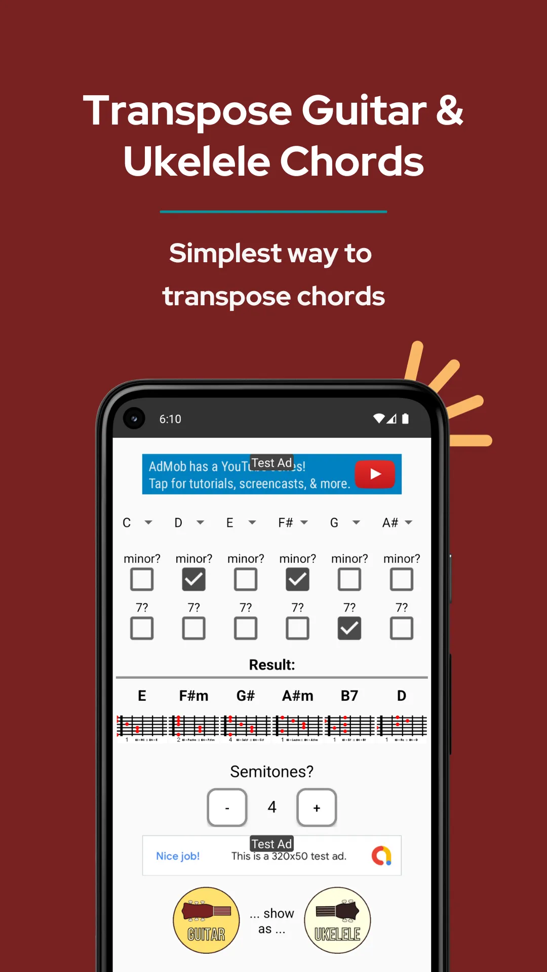 Guitar Chord Transposer | Indus Appstore | Screenshot