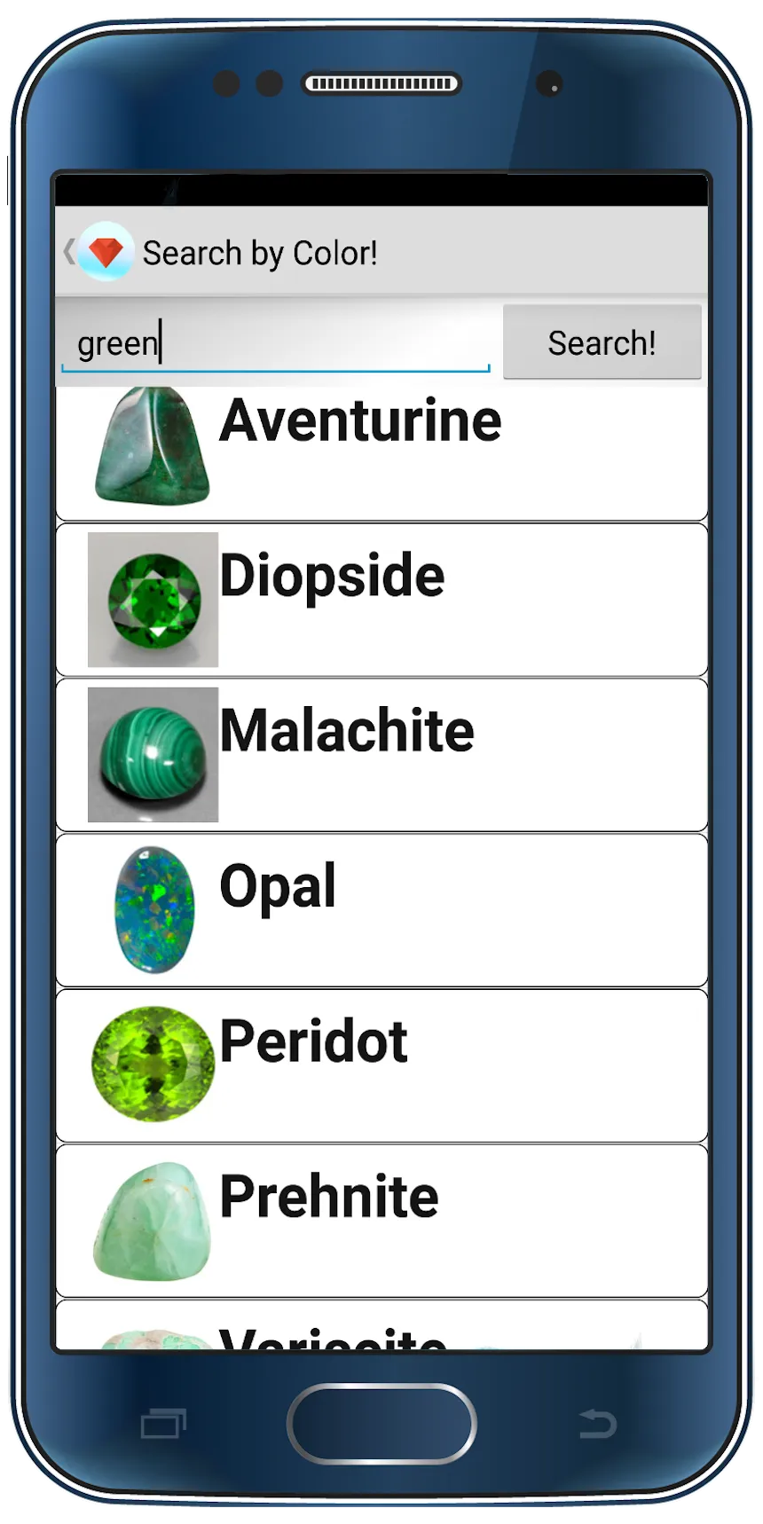 Gemstones list with descriptio | Indus Appstore | Screenshot