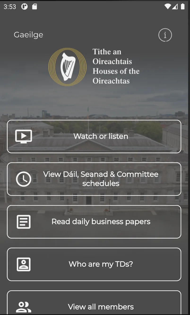 Houses of the Oireachtas | Indus Appstore | Screenshot