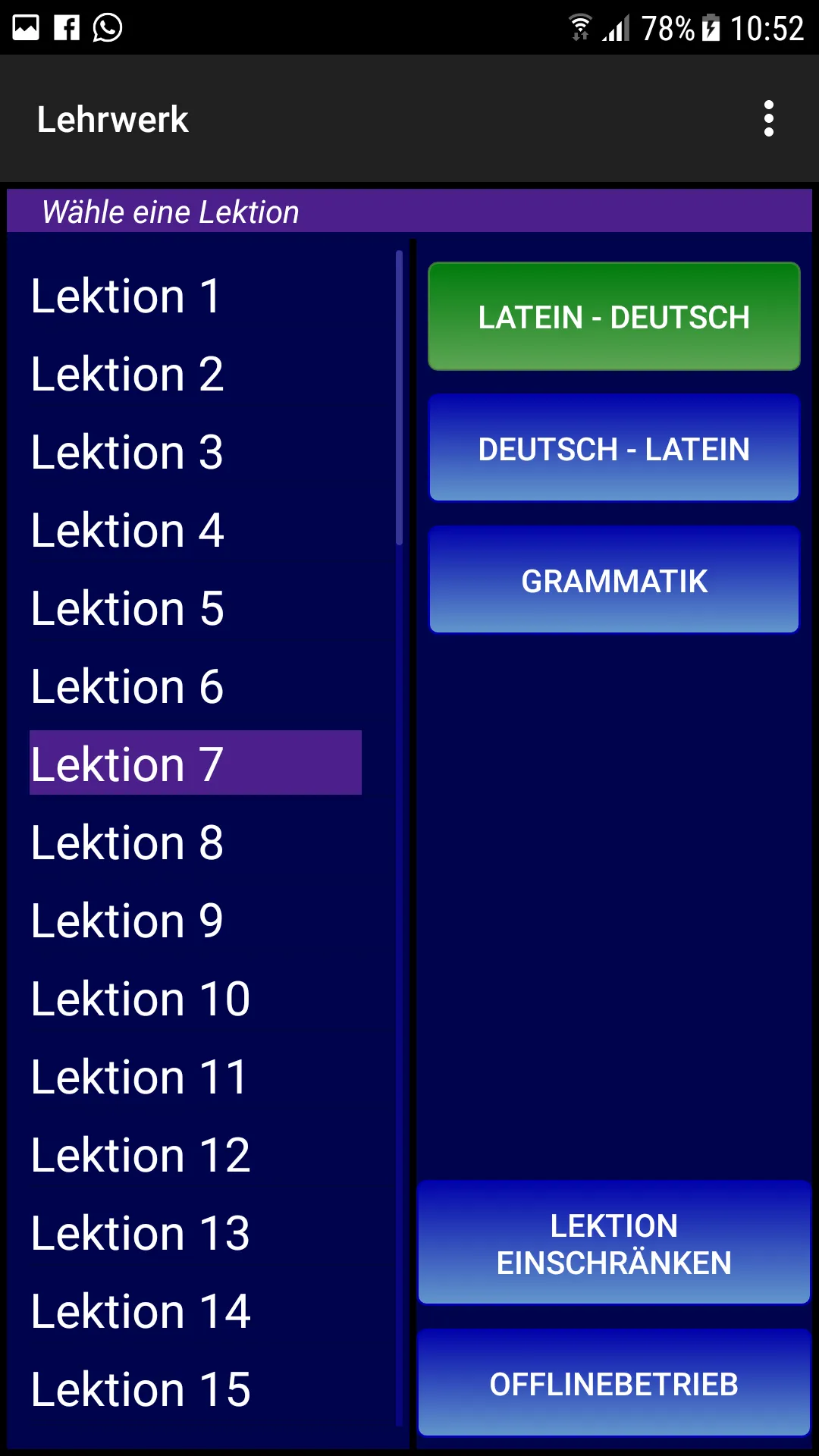 Latein Vokabeltrainer | Indus Appstore | Screenshot