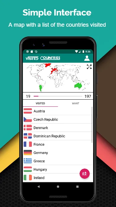 Visited Countries | Indus Appstore | Screenshot