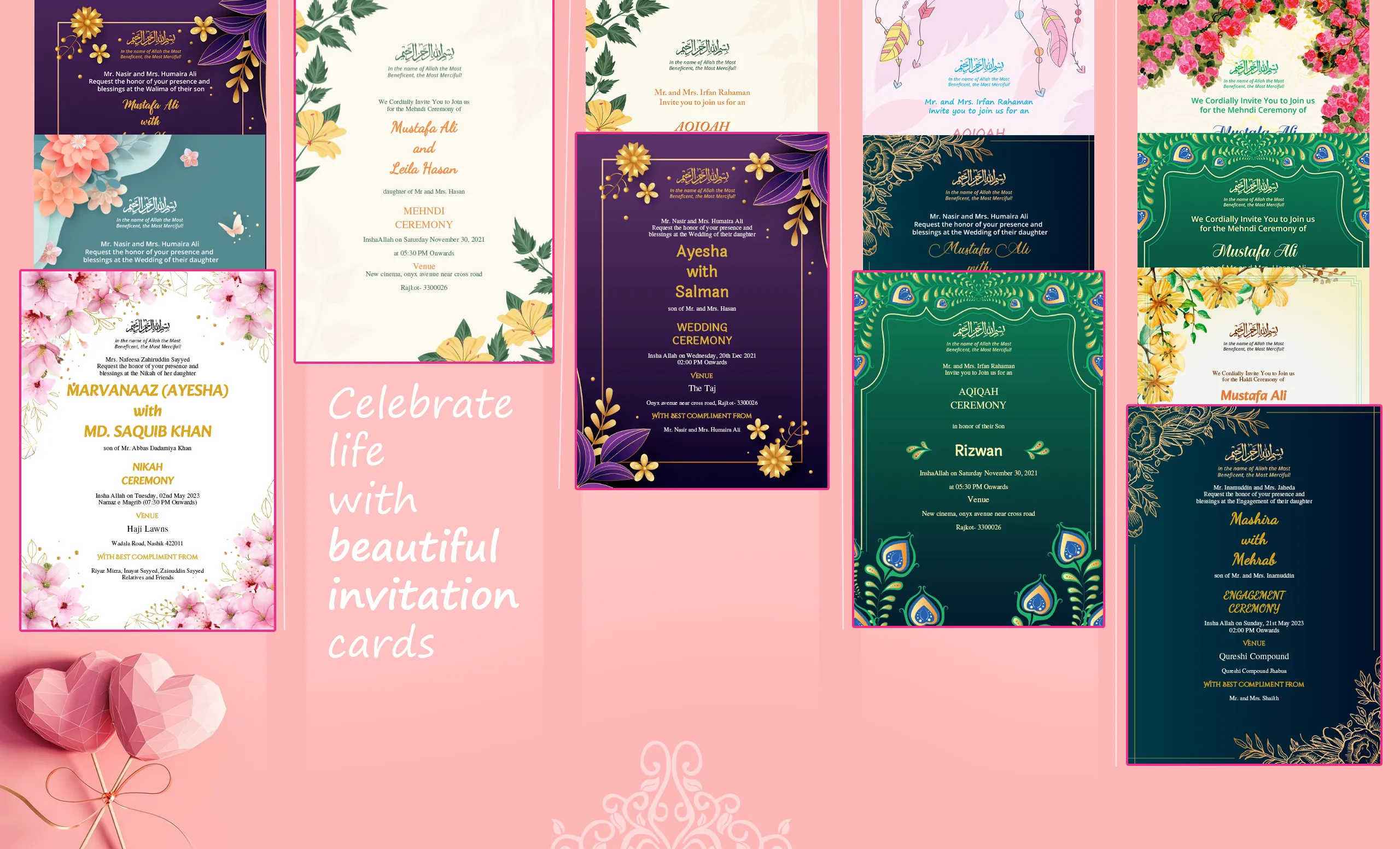 Muslim Wedding Card Maker | Indus Appstore | Screenshot