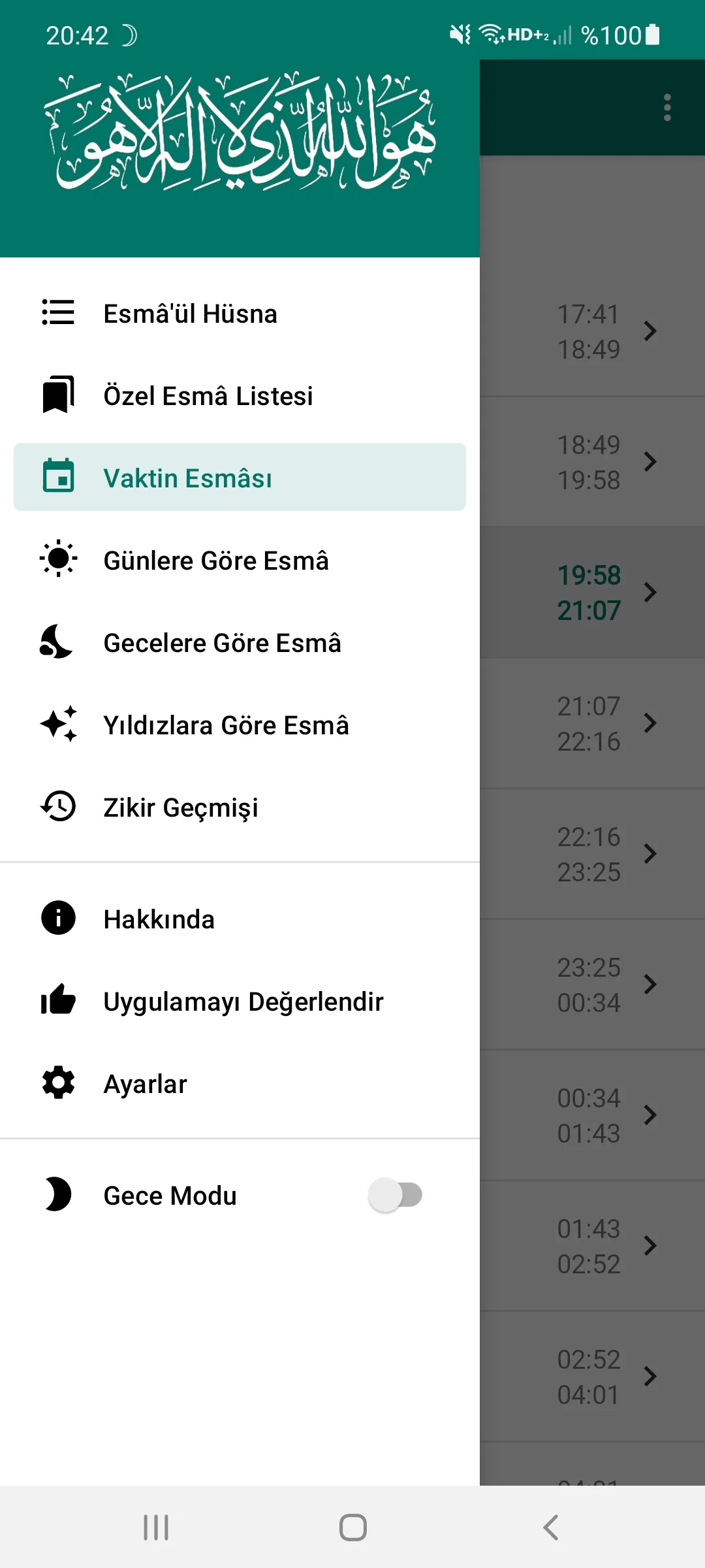 Esmaül Hüsna Vakitleri & Zikri | Indus Appstore | Screenshot