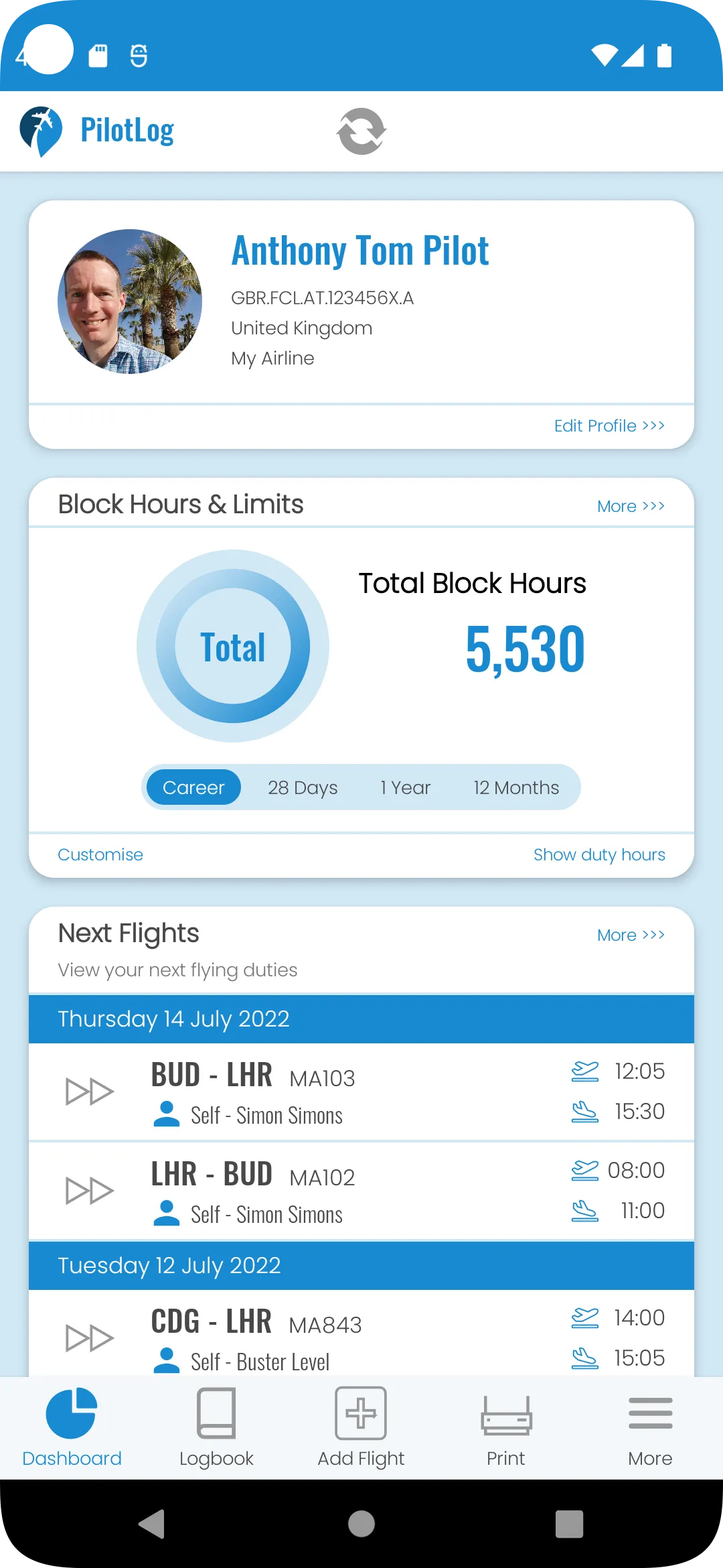 PilotLog | Indus Appstore | Screenshot