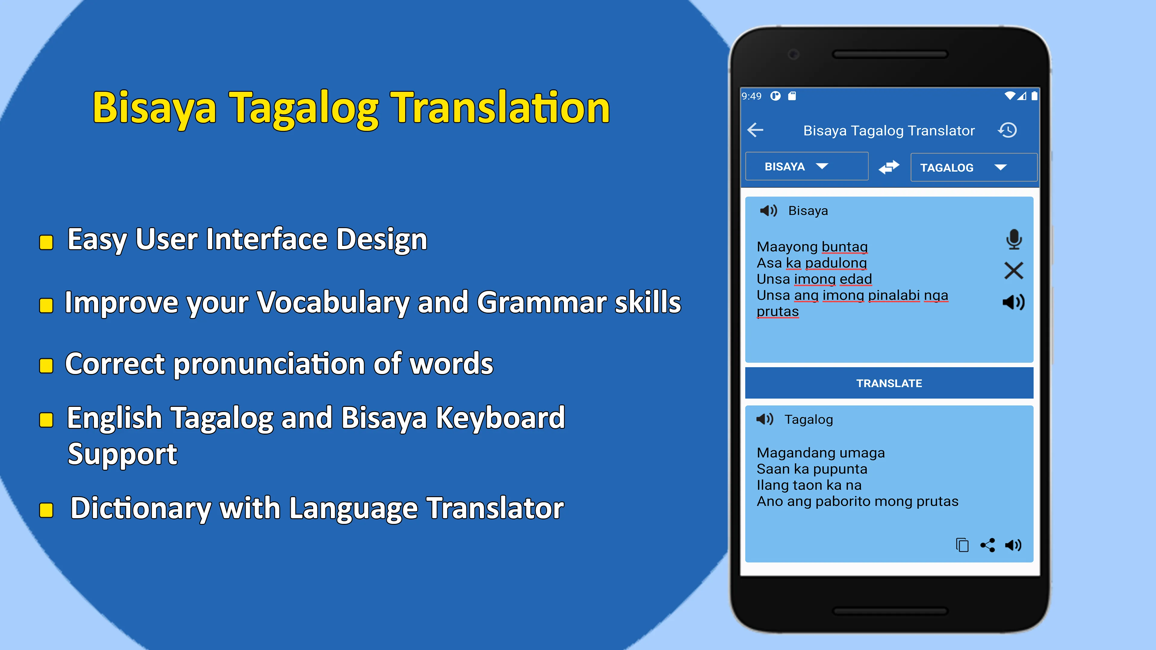 Bisaya to Tagalog Translator | Indus Appstore | Screenshot