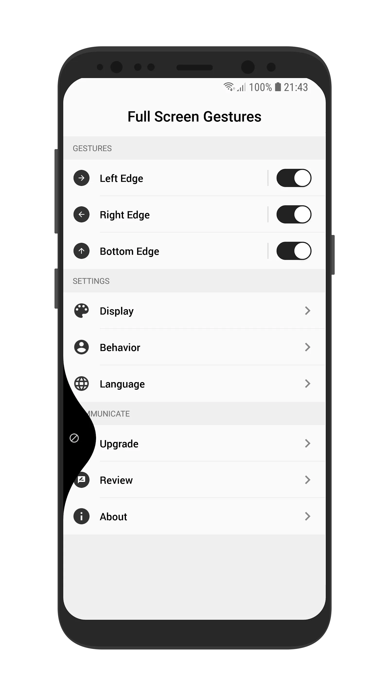 Full Screen Gestures | Indus Appstore | Screenshot