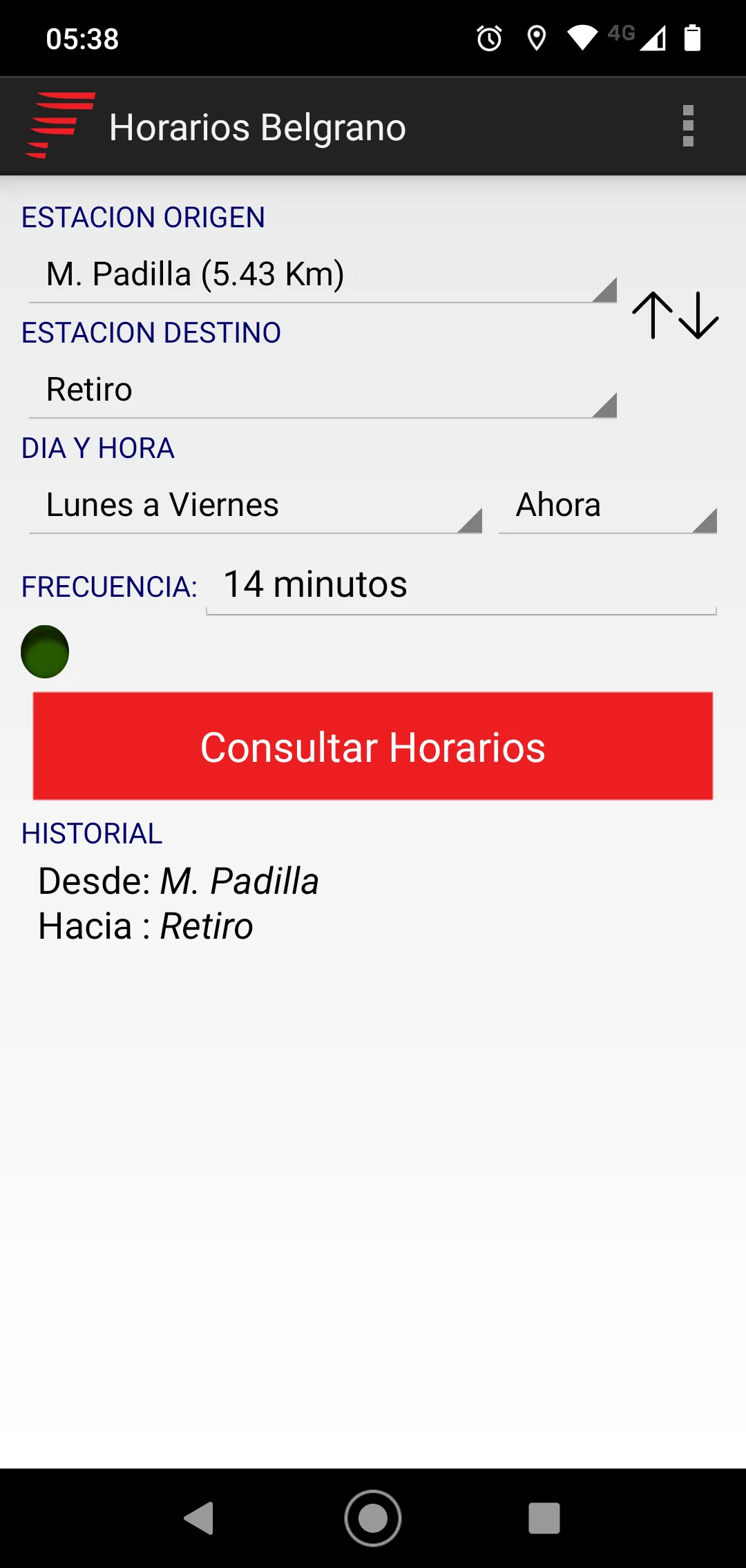 Horarios Belgrano Norte | Indus Appstore | Screenshot