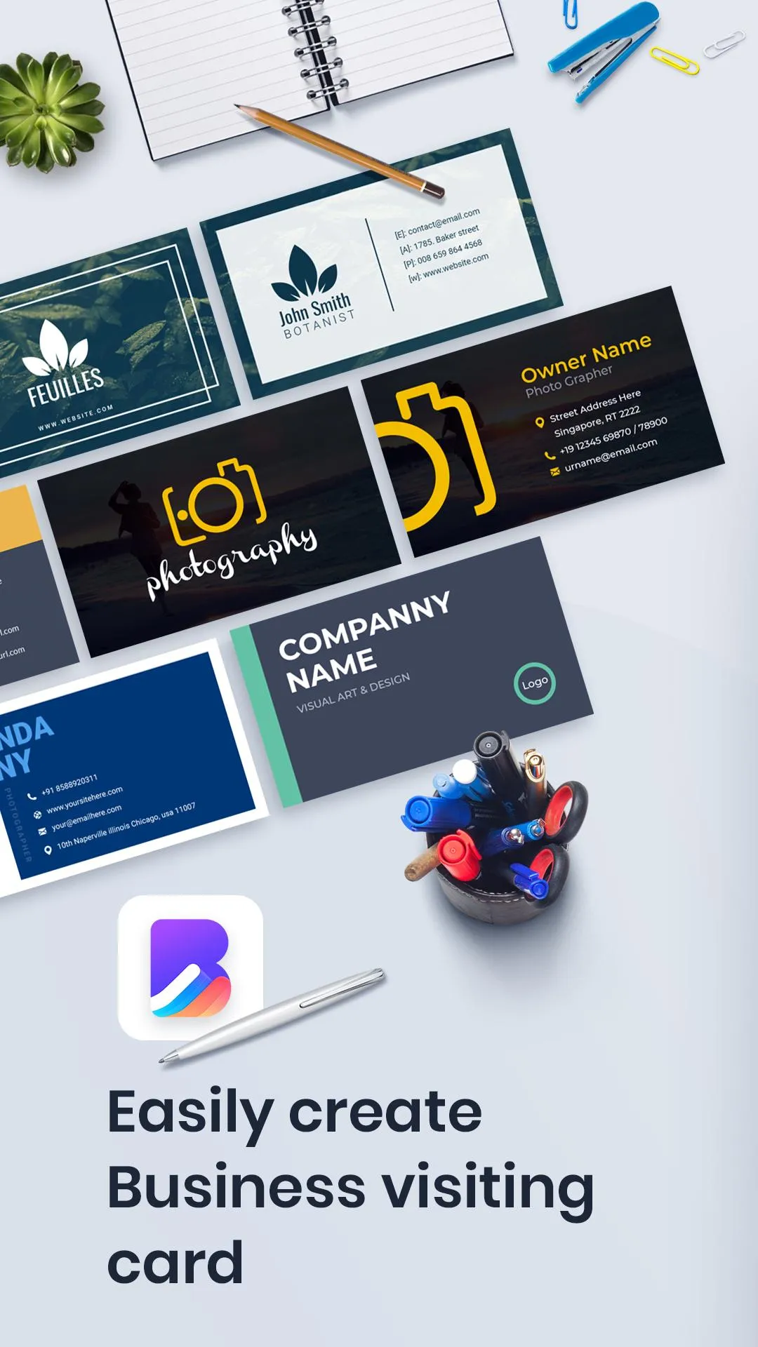 Business Card Maker & Template | Indus Appstore | Screenshot