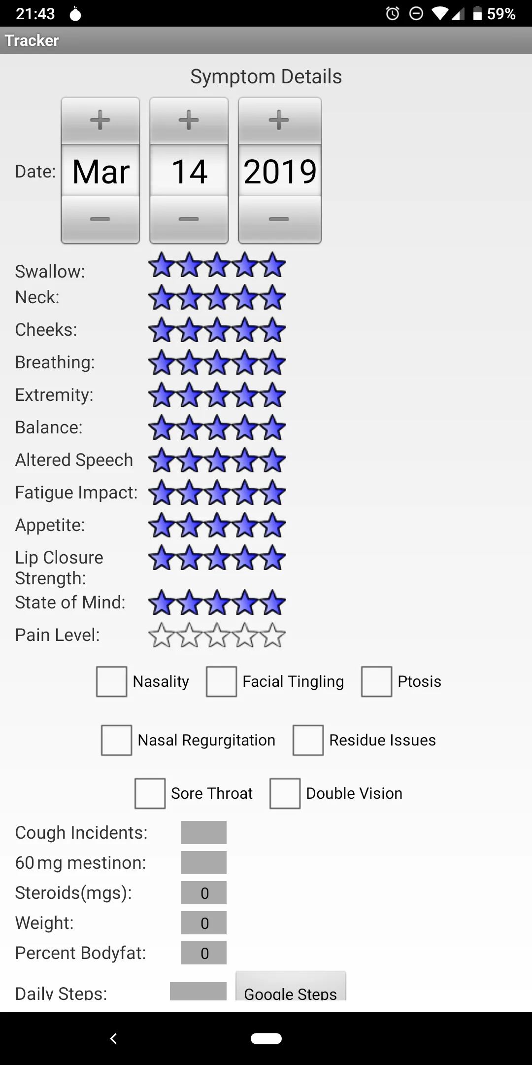 Myasthenia Symptom Tracker | Indus Appstore | Screenshot