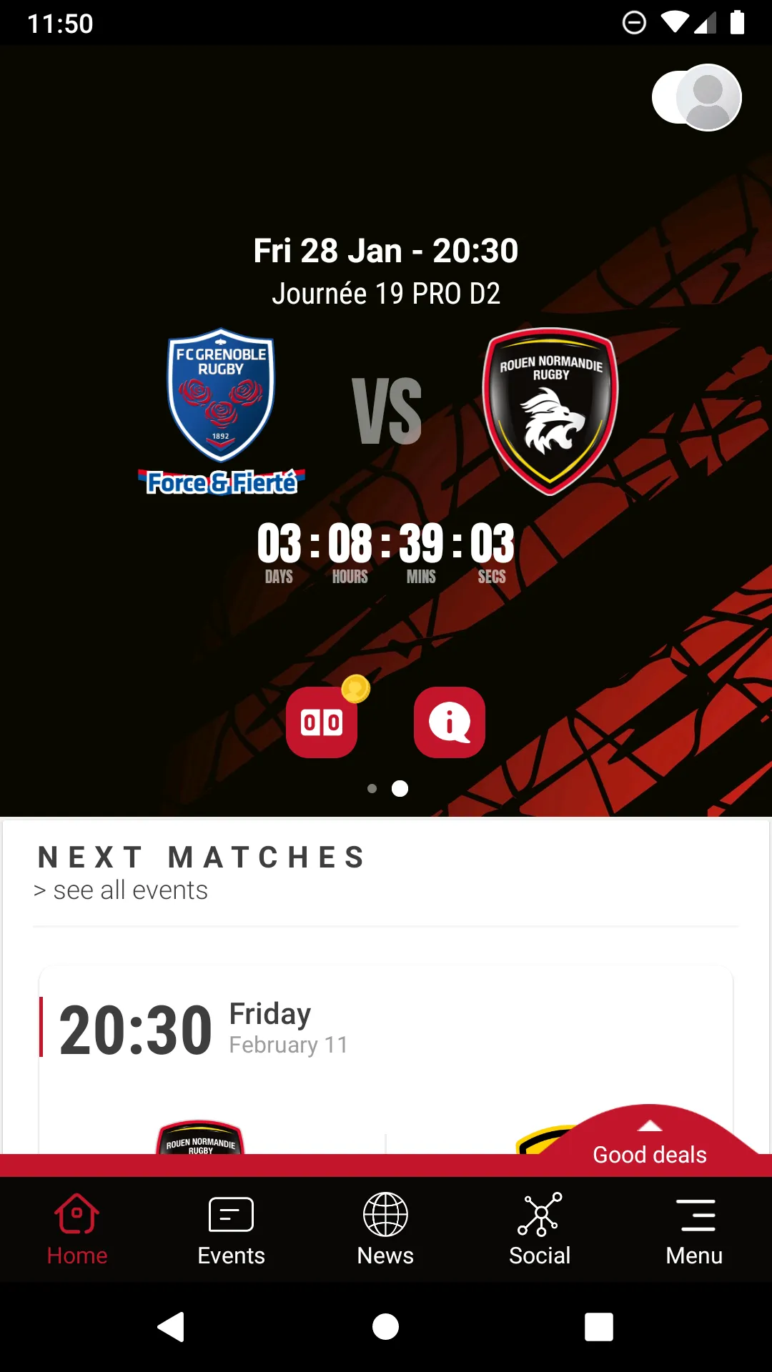 Rouen Normandie Rugby | Indus Appstore | Screenshot