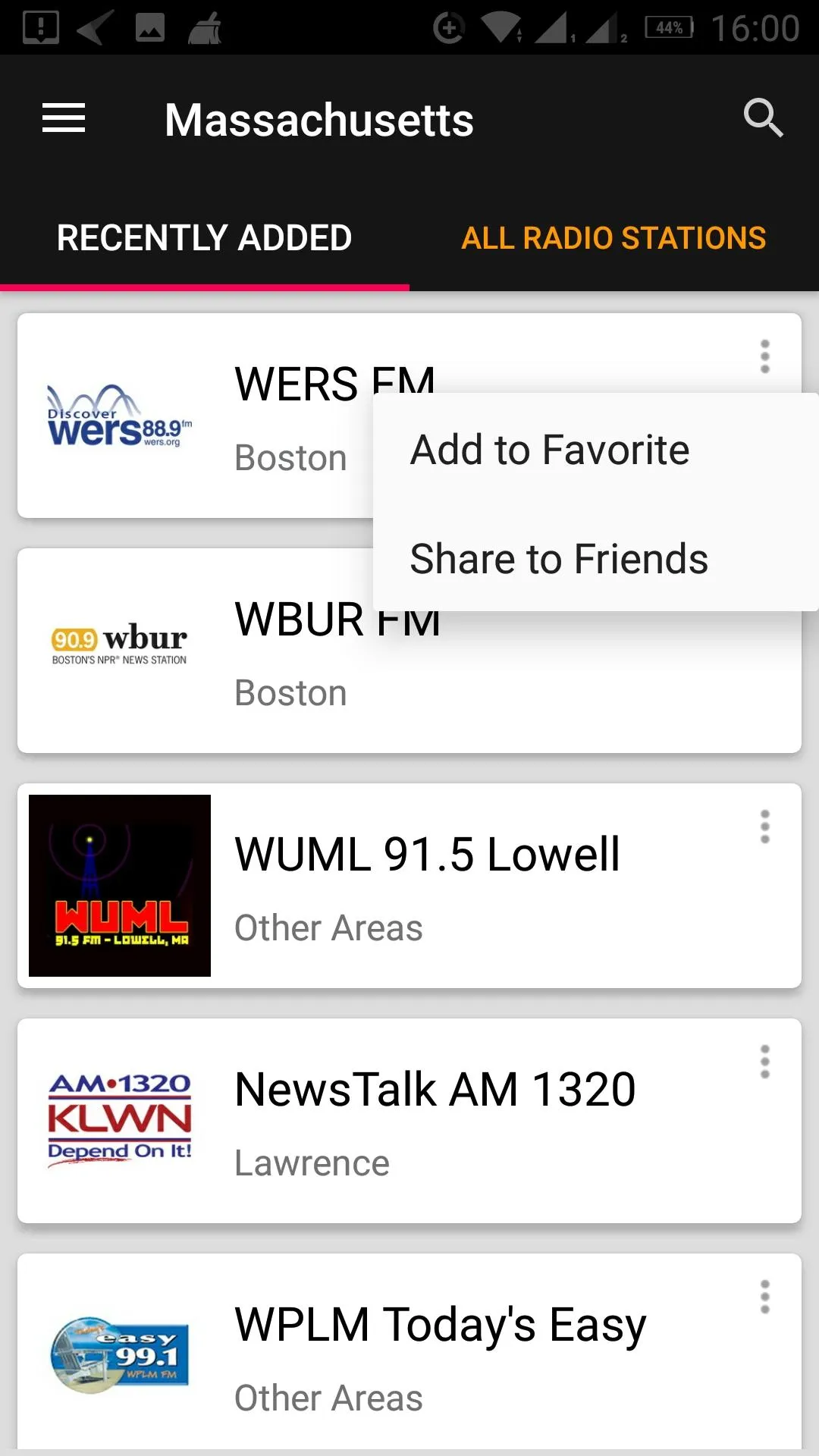 Massachusetts Radio Stations | Indus Appstore | Screenshot