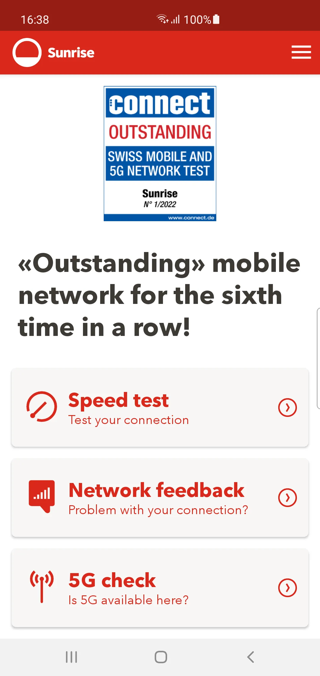 Sunrise Mobile Network | Indus Appstore | Screenshot