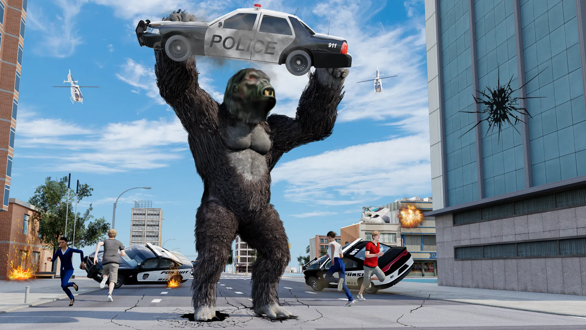 Angry Gorilla City Smasher 3D | Indus Appstore | Screenshot