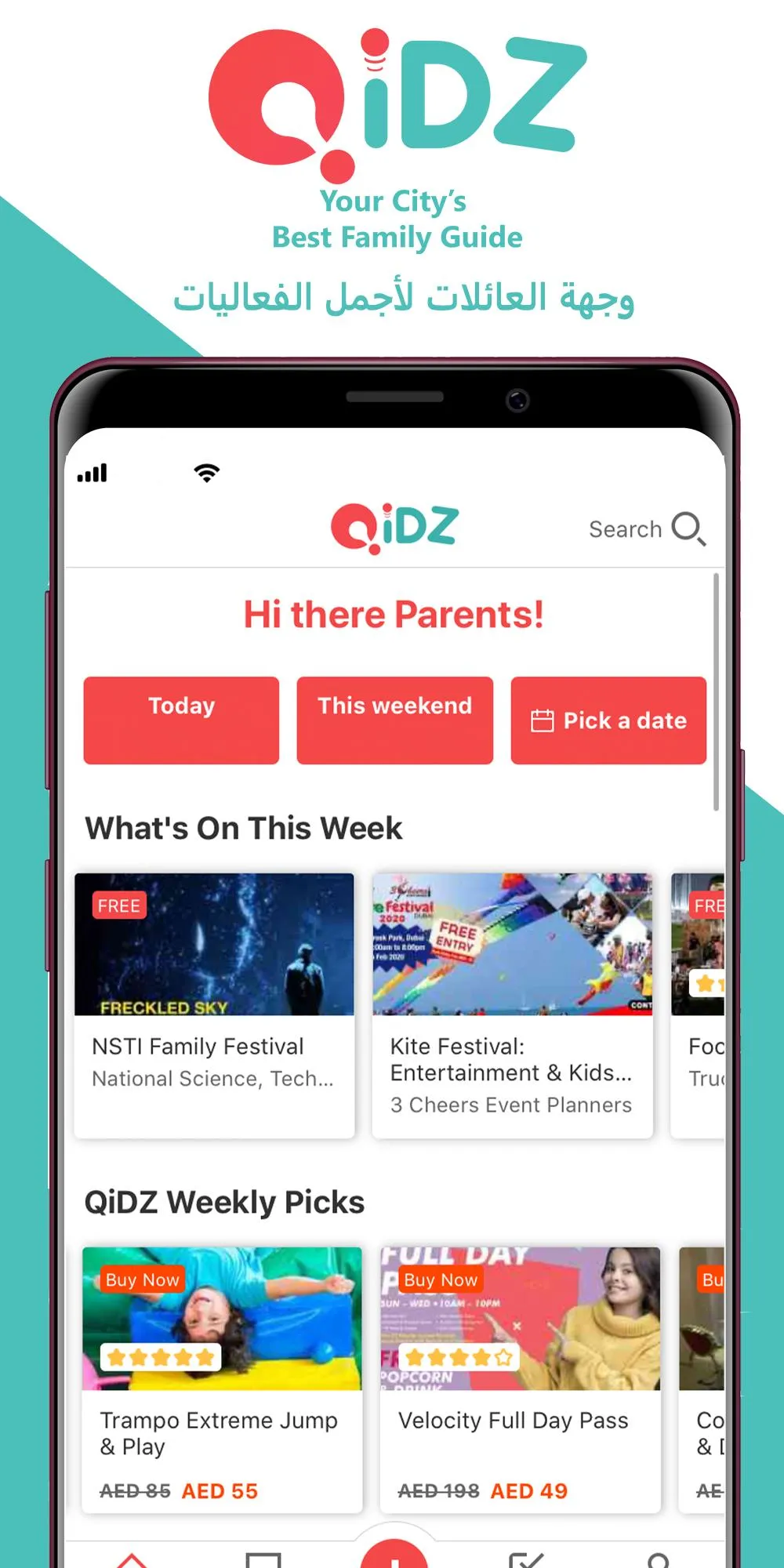 QiDZ: Family Activities Guide | Indus Appstore | Screenshot