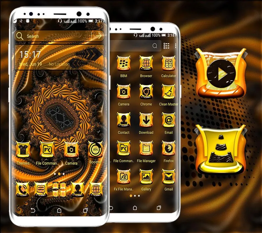 Golden Fractal Shape Theme | Indus Appstore | Screenshot