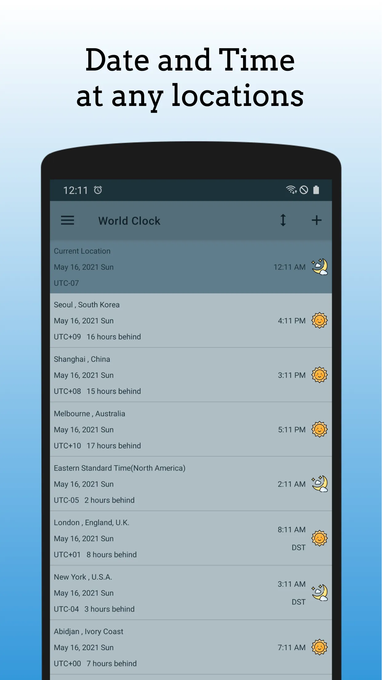 World Clock - TimeZone Widget | Indus Appstore | Screenshot