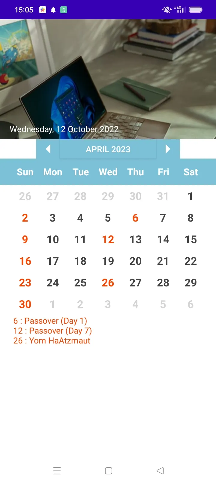 Israel Calendar 2022 | Indus Appstore | Screenshot