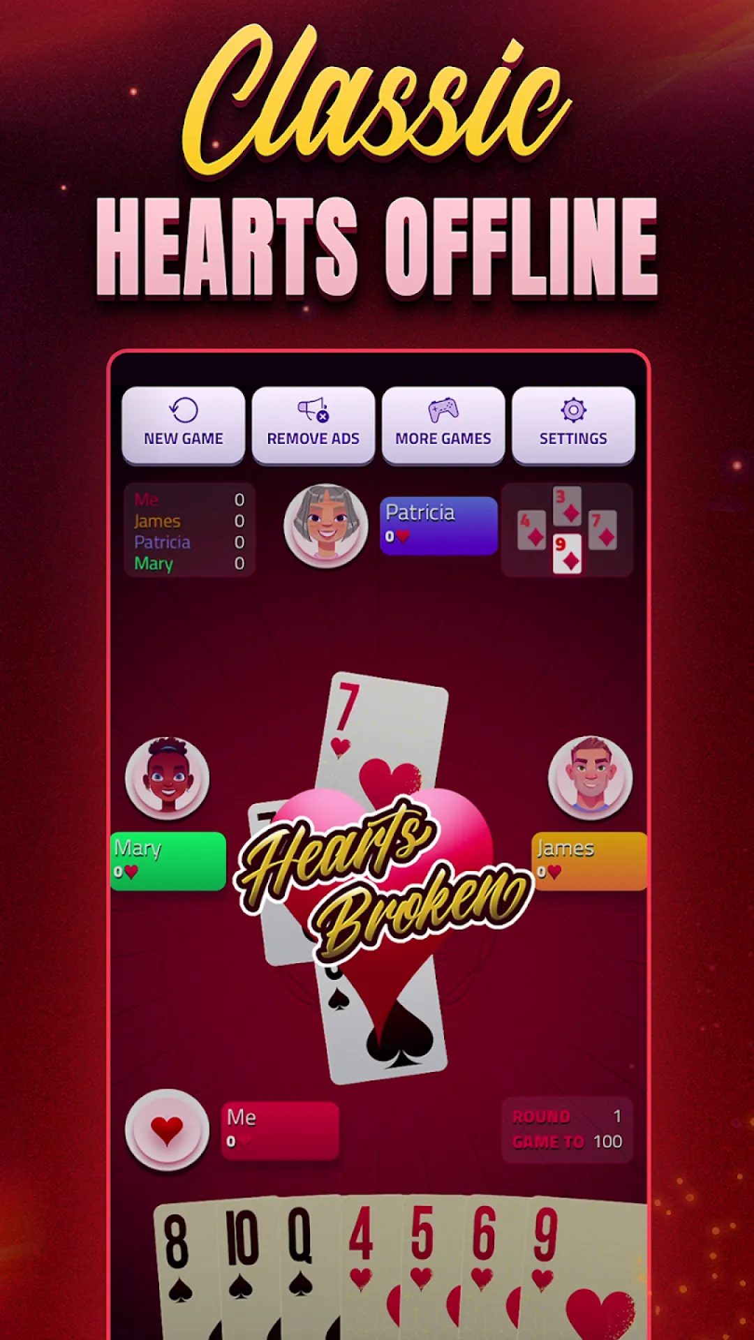 Hearts Single Player - Offline | Indus Appstore | Screenshot