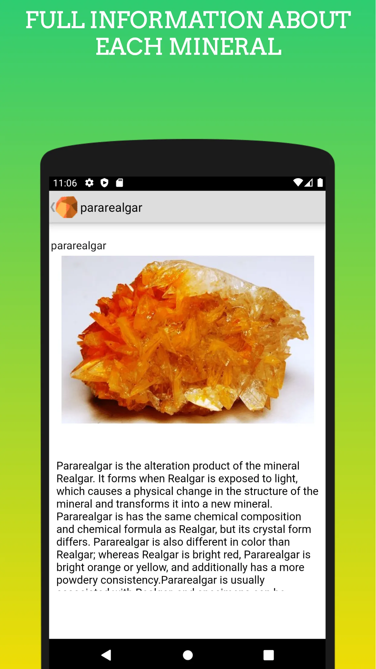 Minerals catalogue A-Z | Indus Appstore | Screenshot