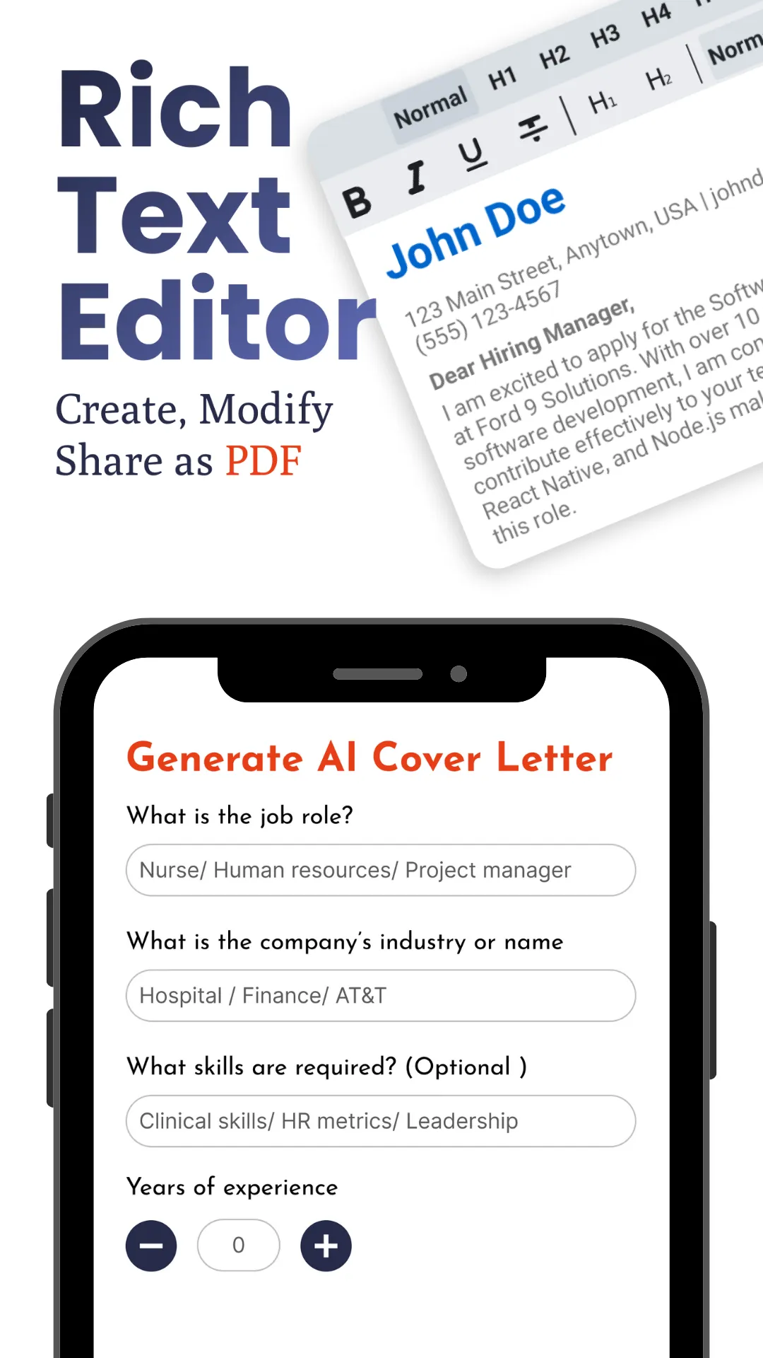 AI Cover Letter Writer & Maker | Indus Appstore | Screenshot