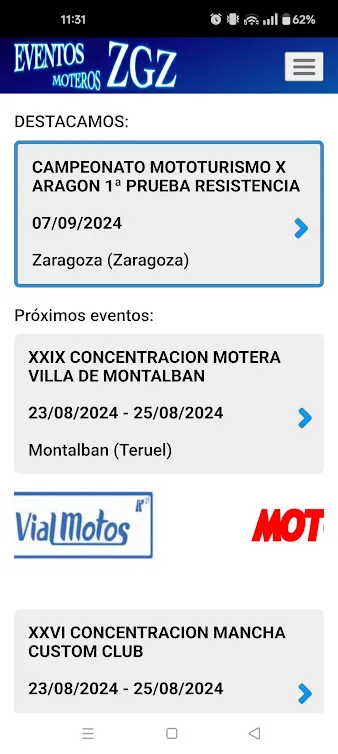 Eventos Moteros Zgz | Indus Appstore | Screenshot