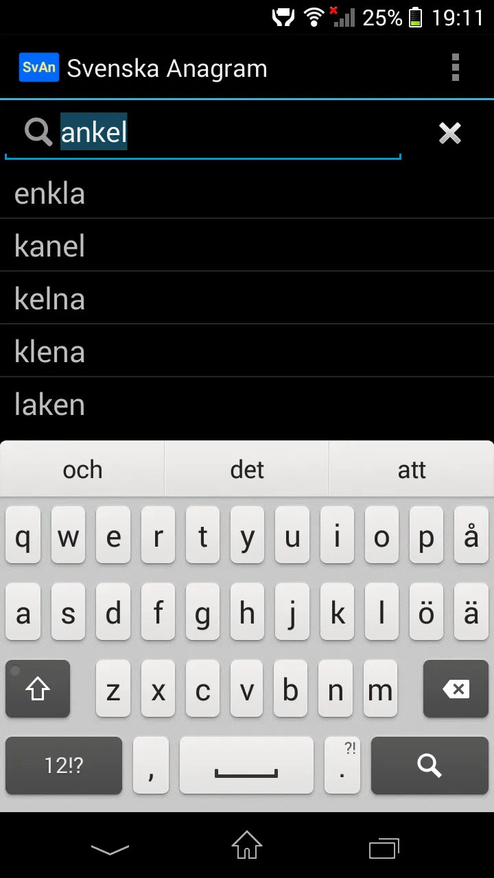 Svenska Anagram | Indus Appstore | Screenshot