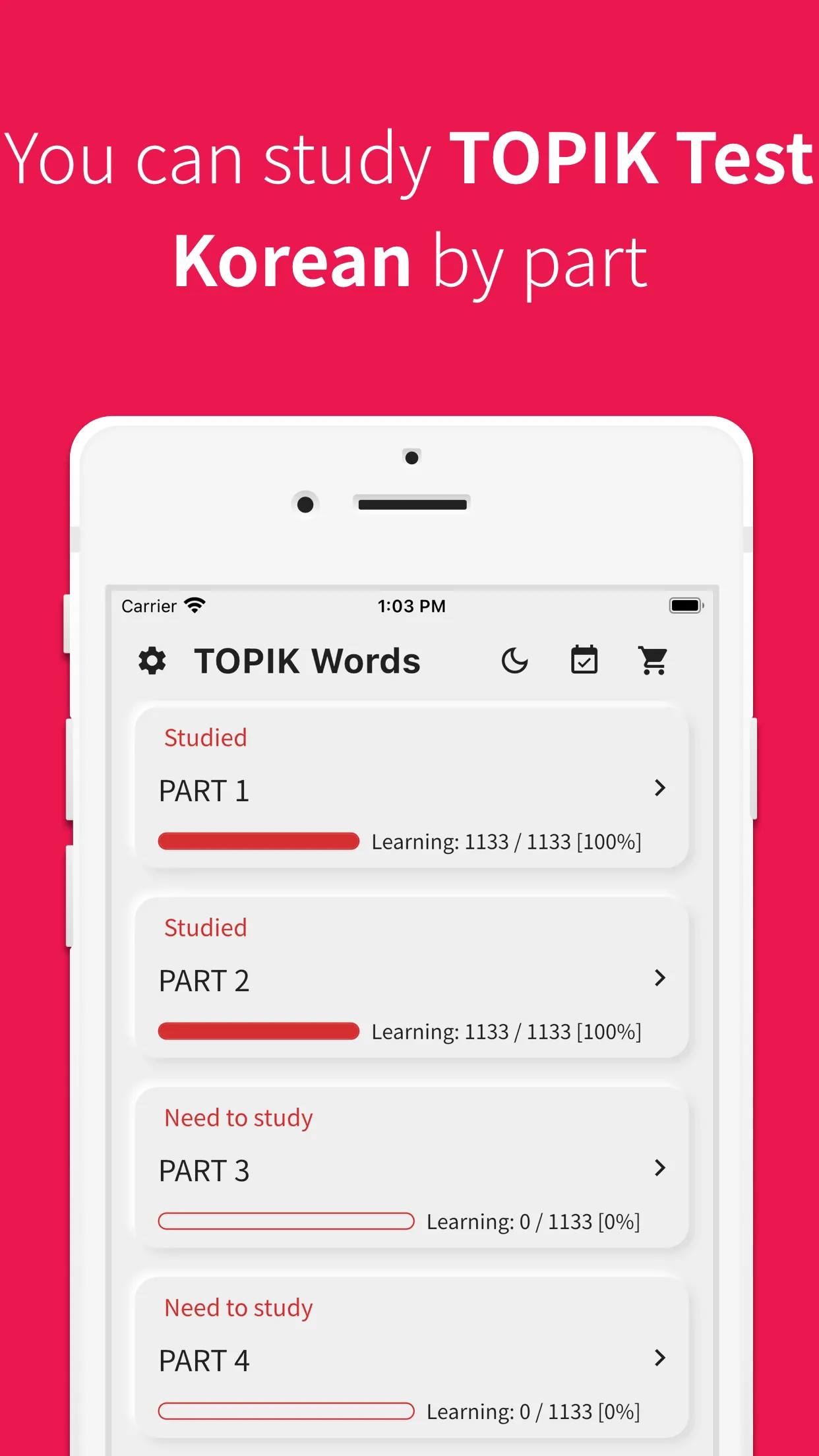 Korean vocabulary, TOPIK words | Indus Appstore | Screenshot