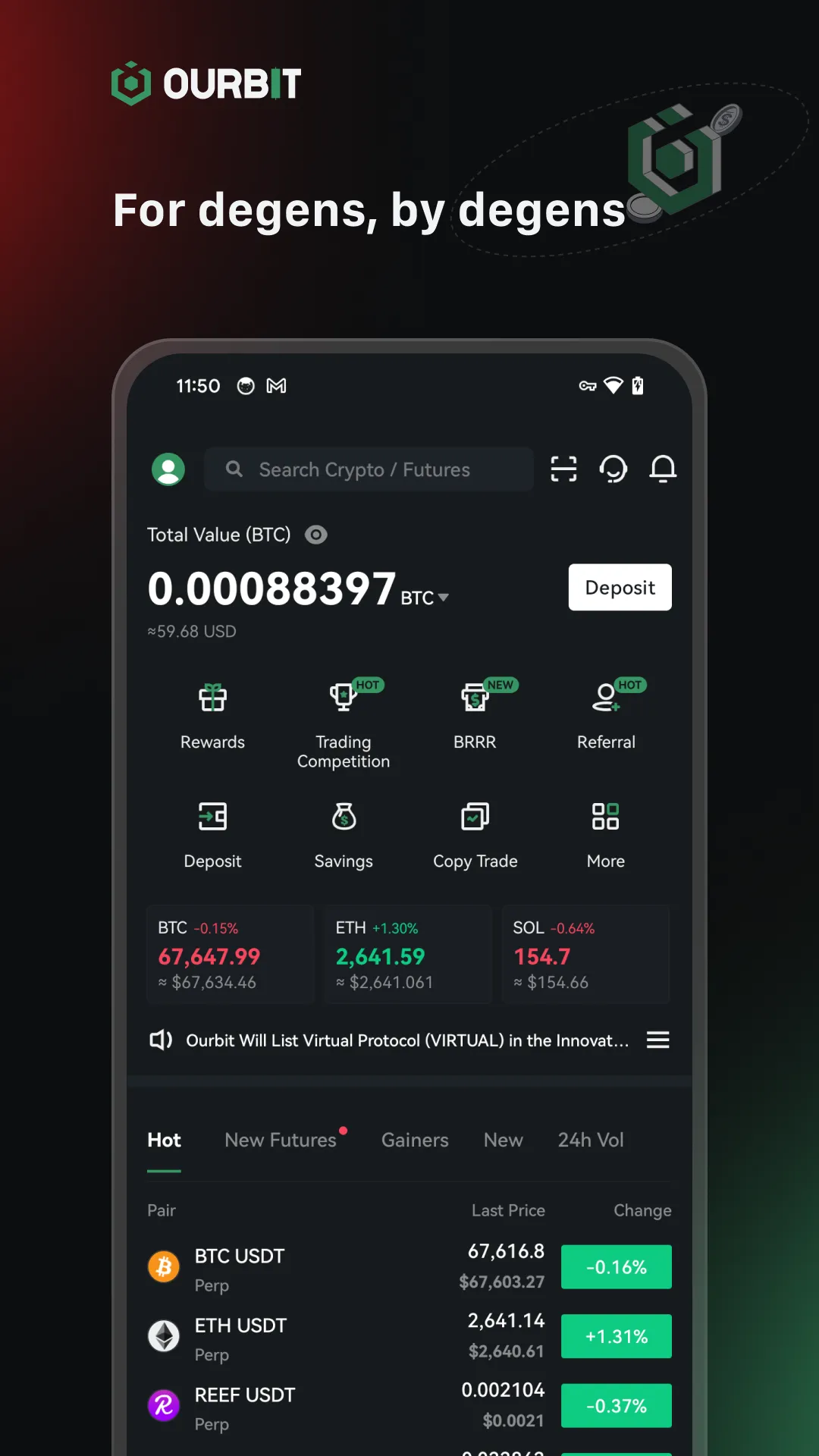 Ourbit: Buy Bitcoin & Crypto | Indus Appstore | Screenshot