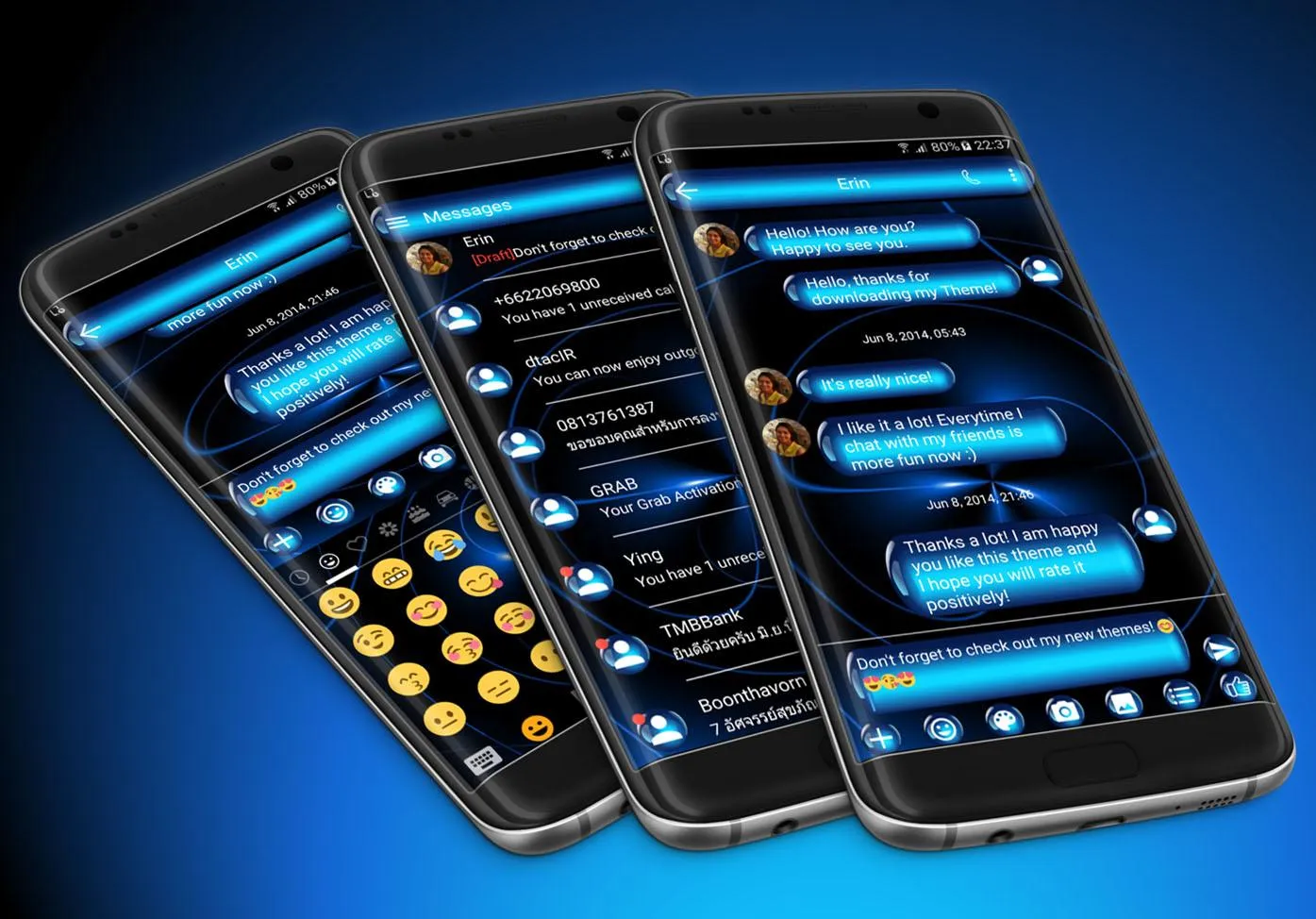 SMS Messages SpheresBlue Theme | Indus Appstore | Screenshot