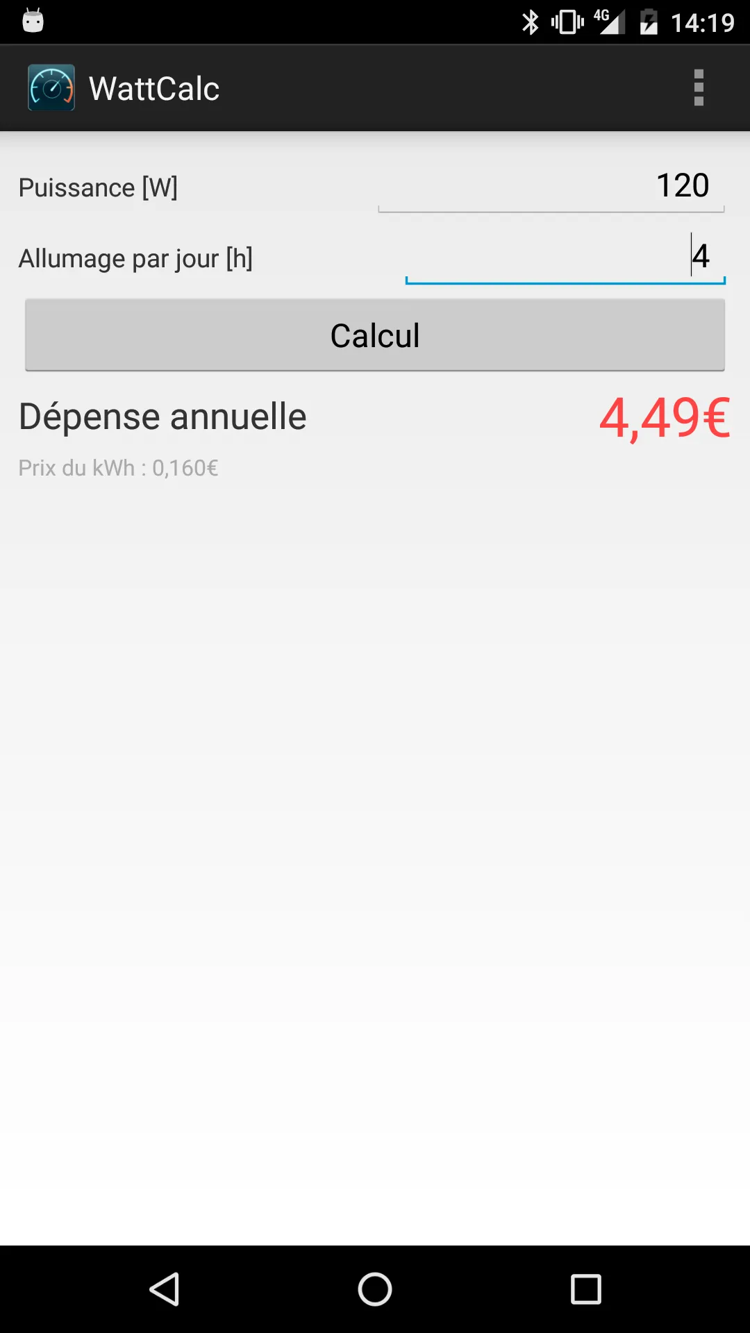 WattCalc - Dépense électrique | Indus Appstore | Screenshot