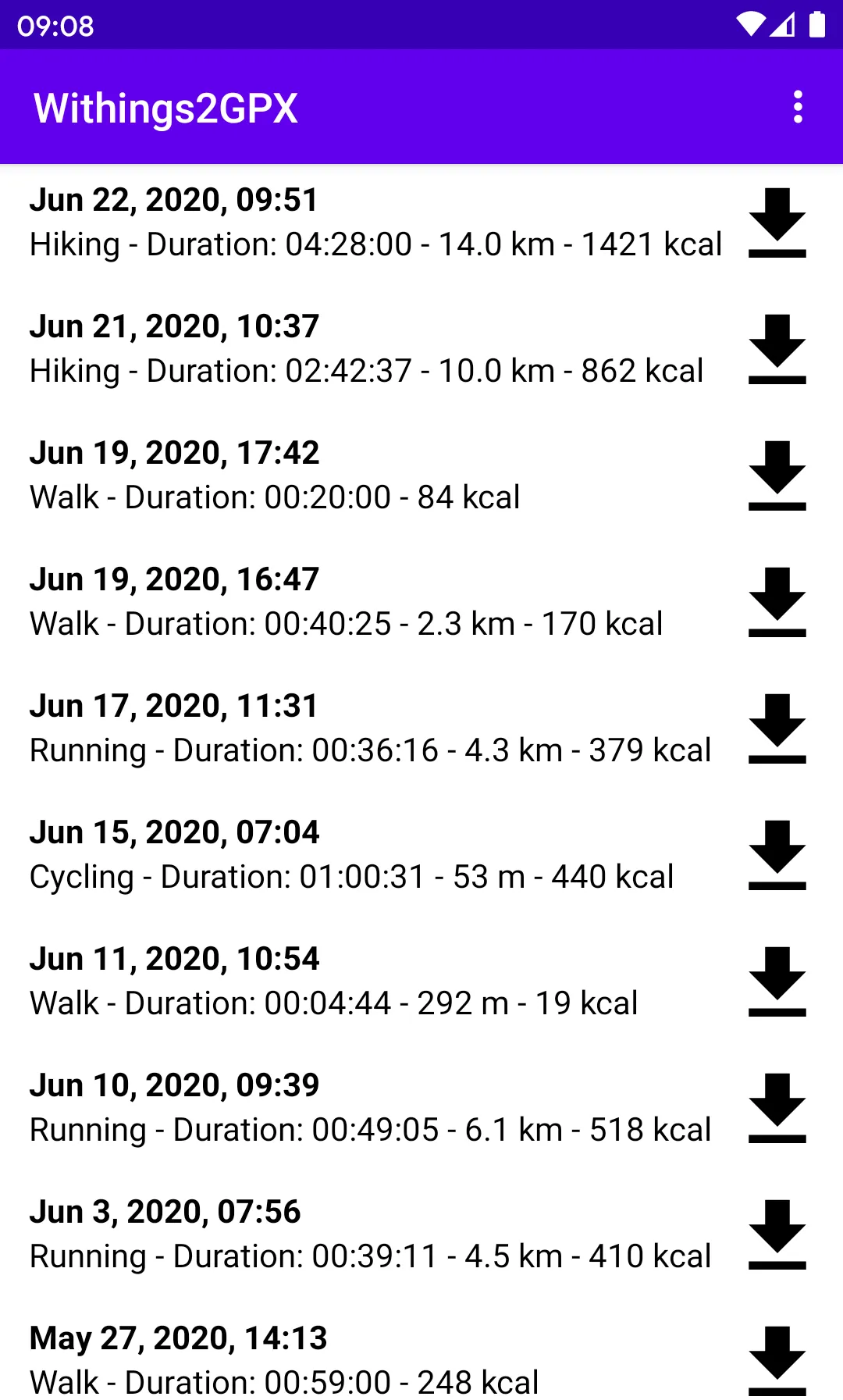 W2GPX Export GPS Tracks | Indus Appstore | Screenshot