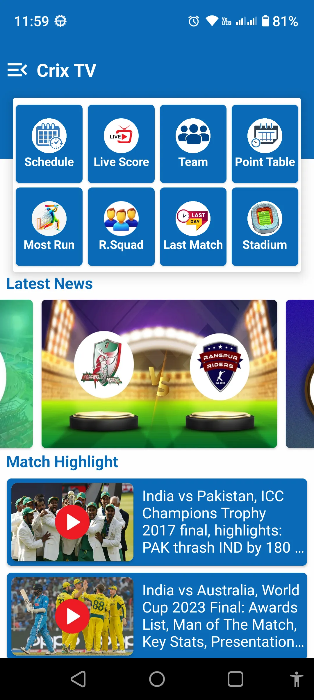 BPL 2025 Live | Indus Appstore | Screenshot