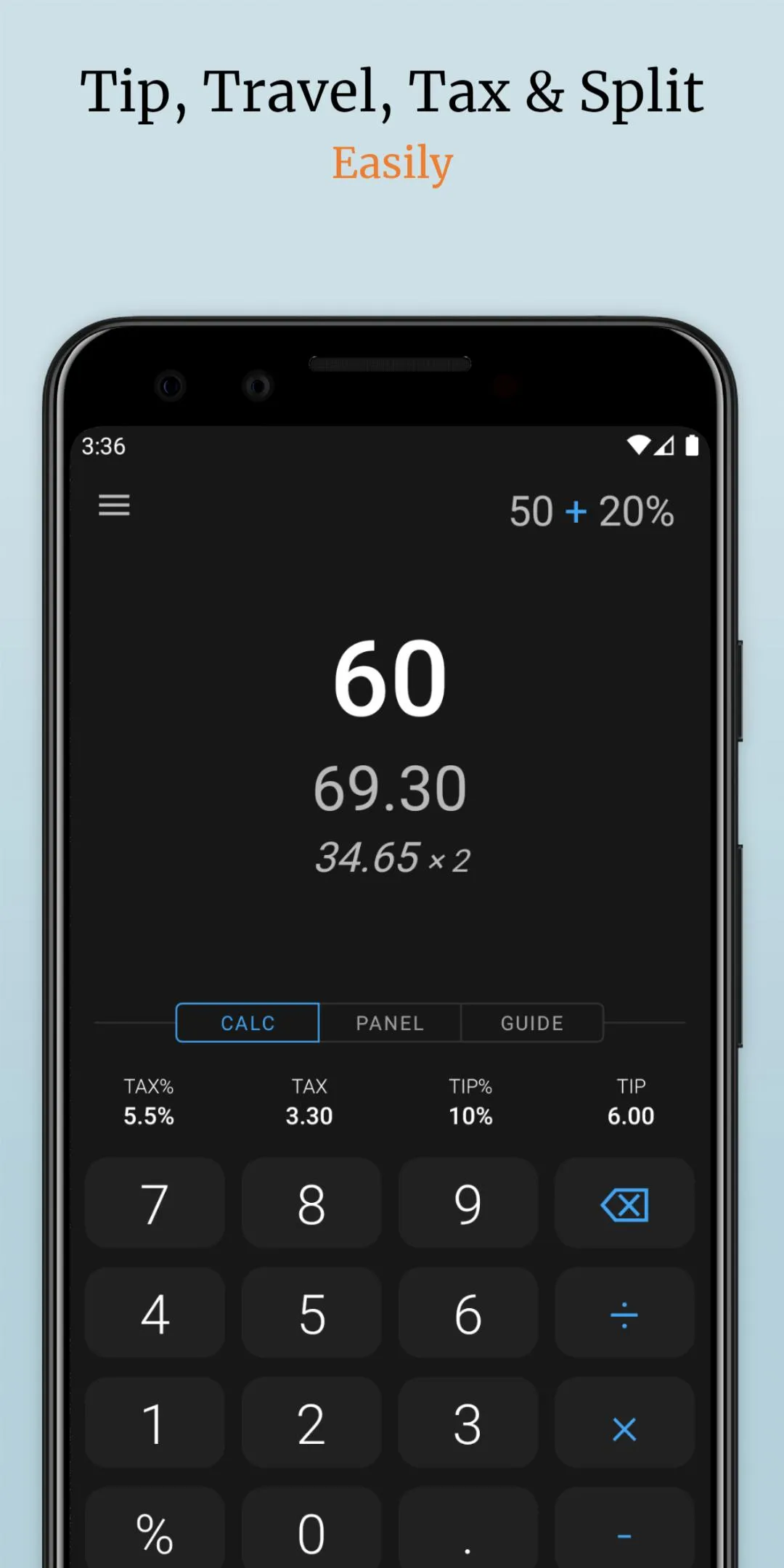 Tax, Tip, Travel & Splits Calc | Indus Appstore | Screenshot