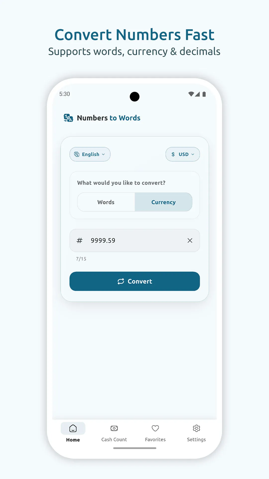 Numbers to Words & Cash | Indus Appstore | Screenshot
