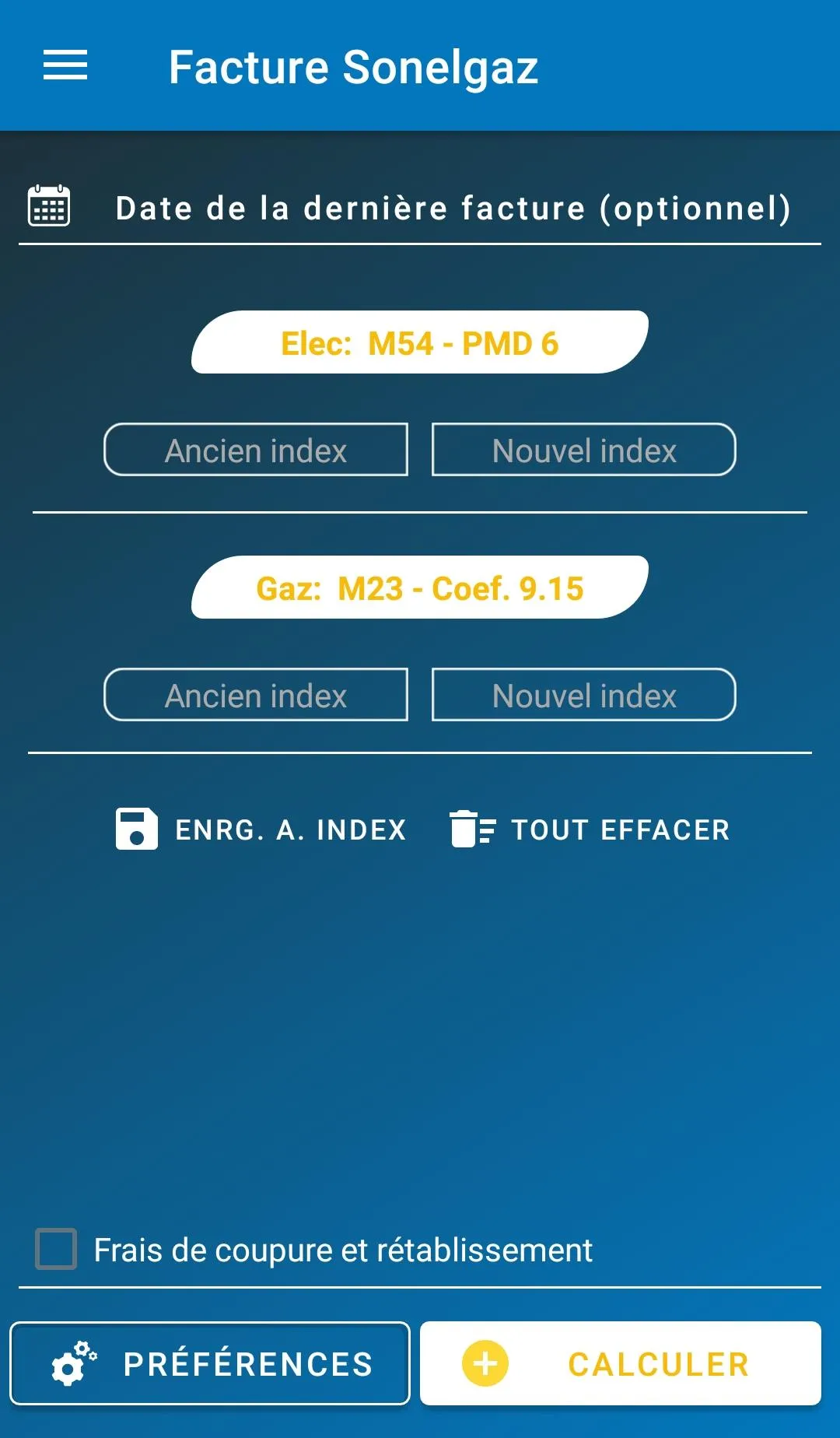 Facture Sonelgaz - calcul rapi | Indus Appstore | Screenshot