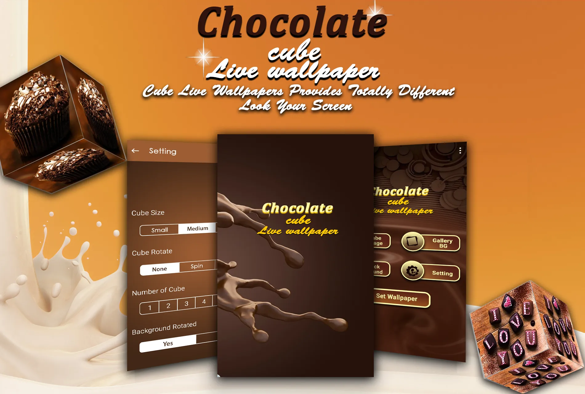 Chocolate Cube Live Wallpaper | Indus Appstore | Screenshot