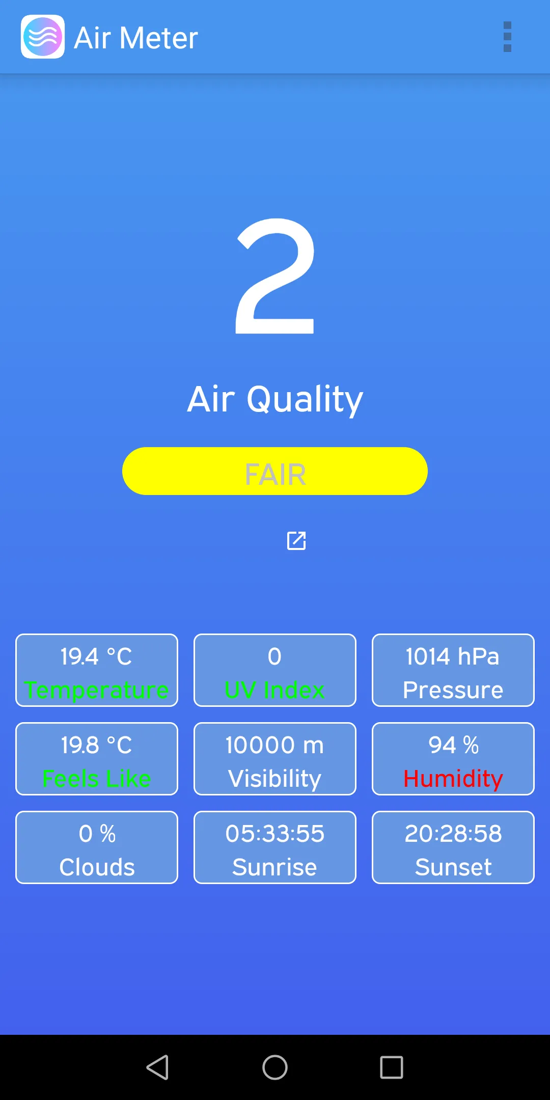 Air Meter: Air Quality & UV | Indus Appstore | Screenshot