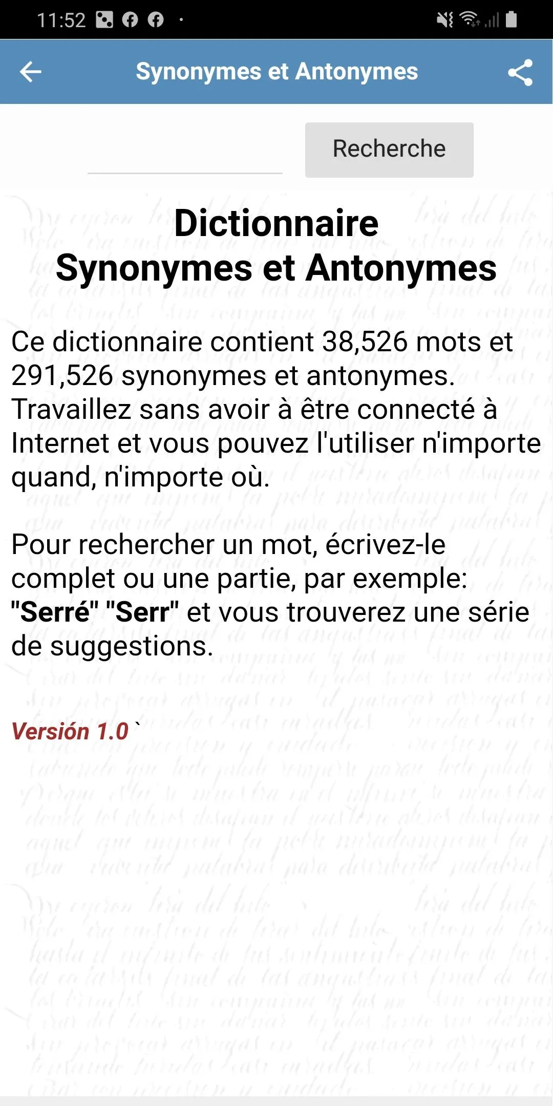 Dictionnaire Synonymes et anto | Indus Appstore | Screenshot