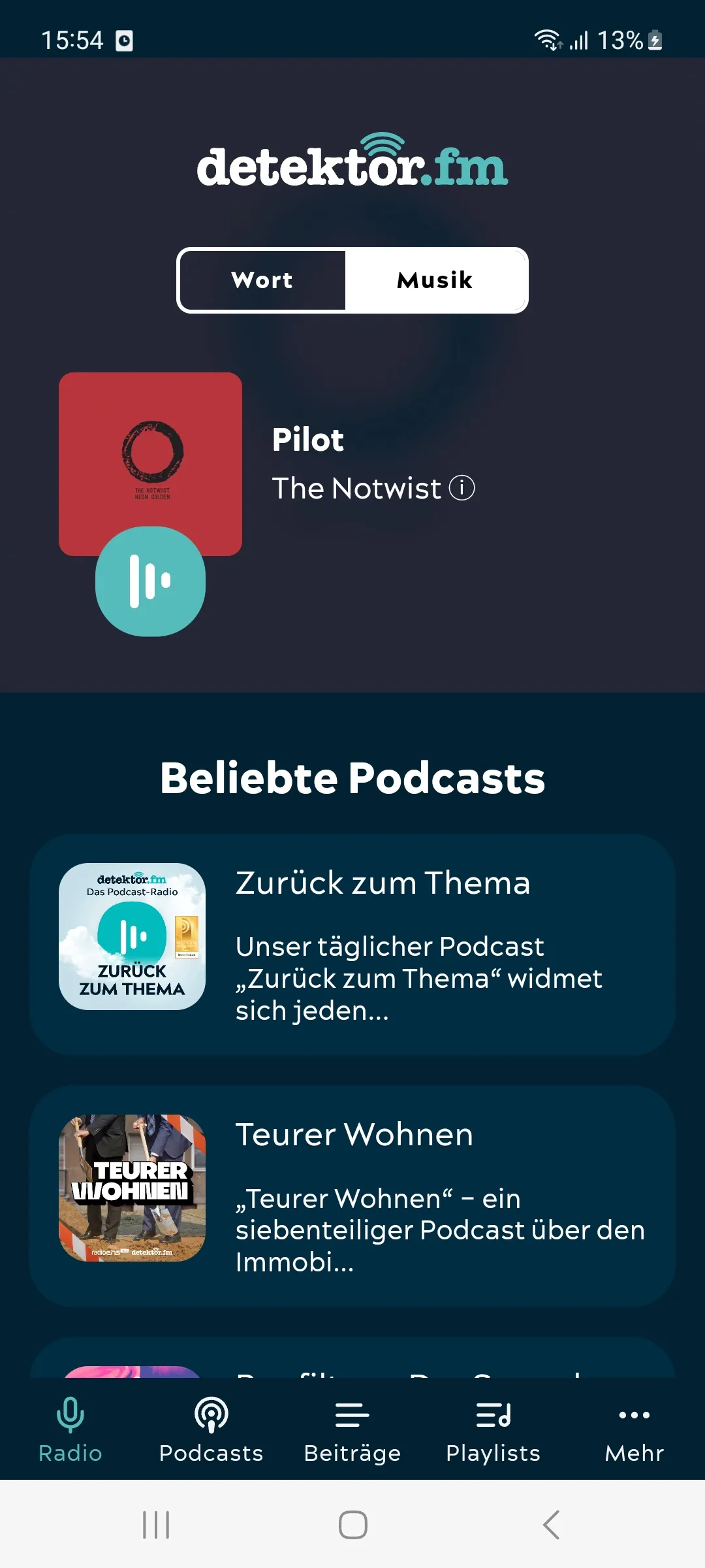 detektor.fm | Onlineradio | Indus Appstore | Screenshot