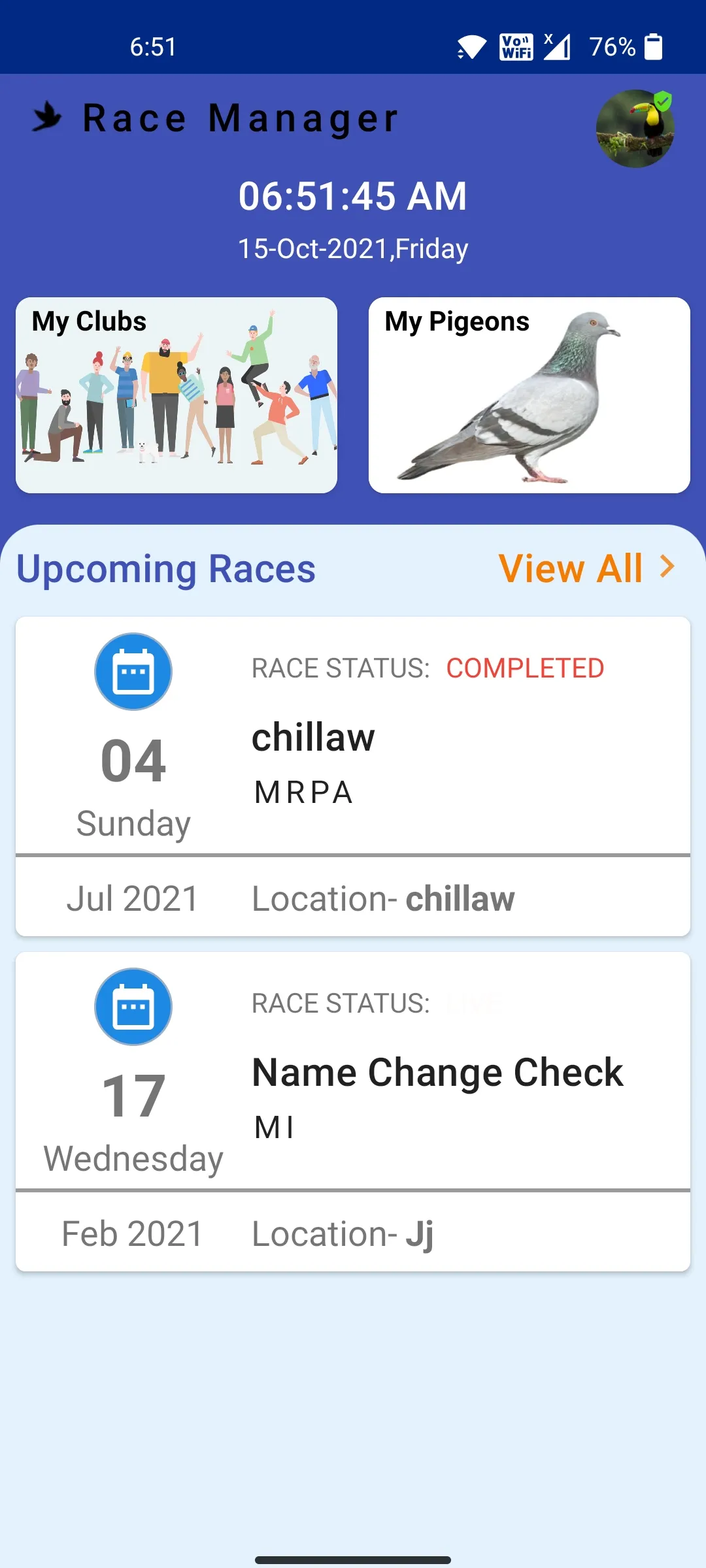 Pigeon Race Manager | Indus Appstore | Screenshot