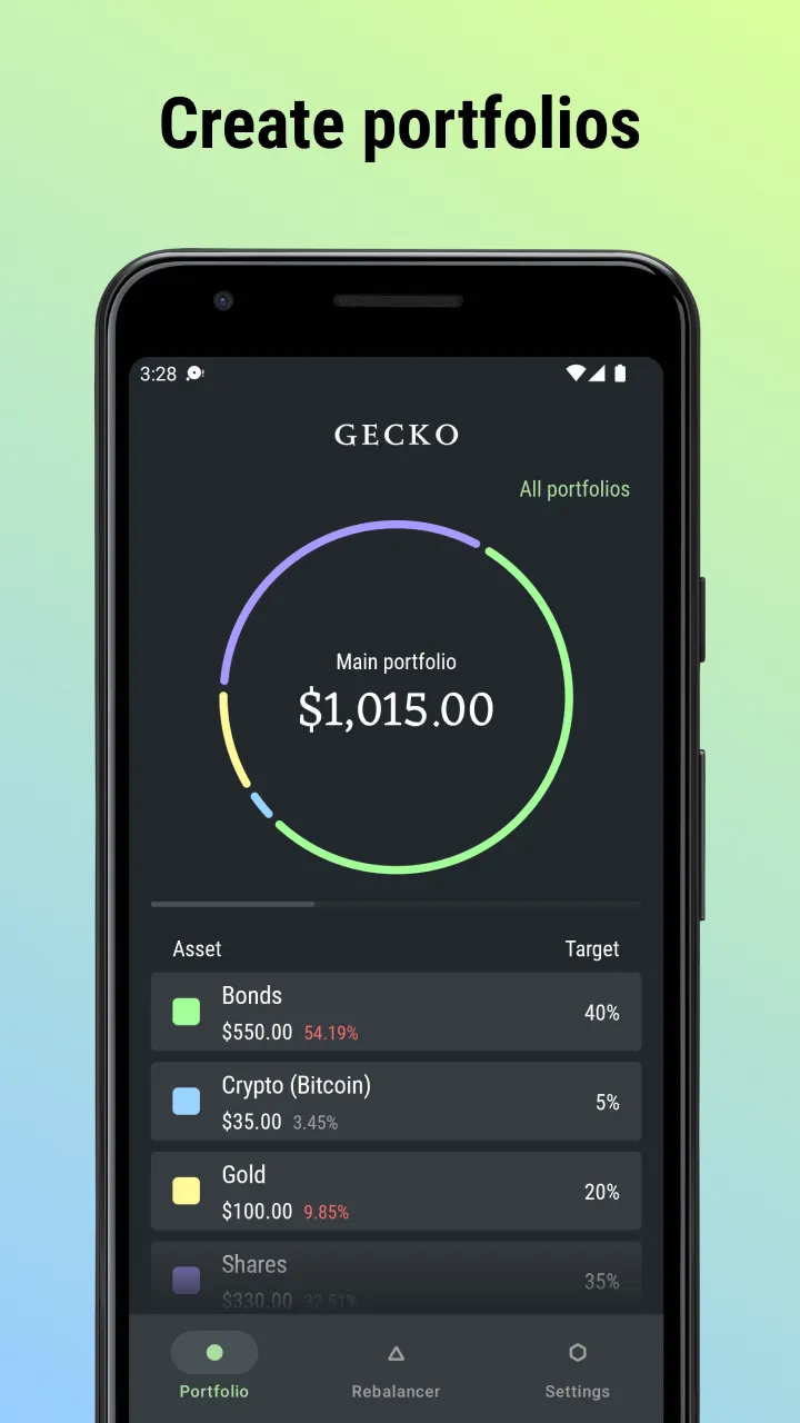 Gecko: Portfolio Rebalancing | Indus Appstore | Screenshot