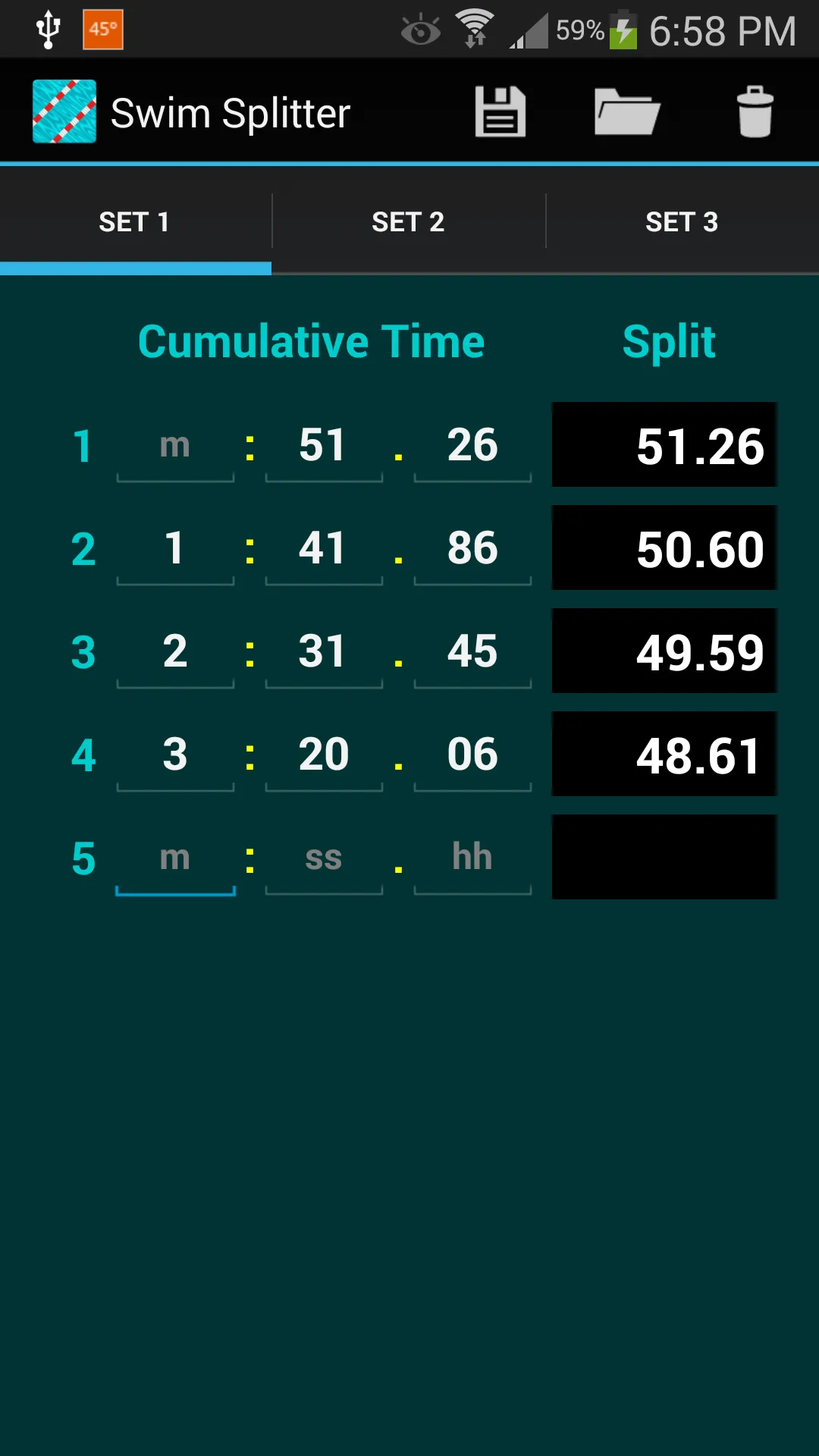 Swim Splitter Split Calculator | Indus Appstore | Screenshot