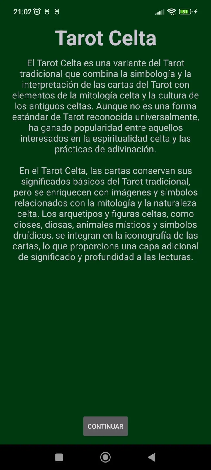 Tarot Celta | Indus Appstore | Screenshot