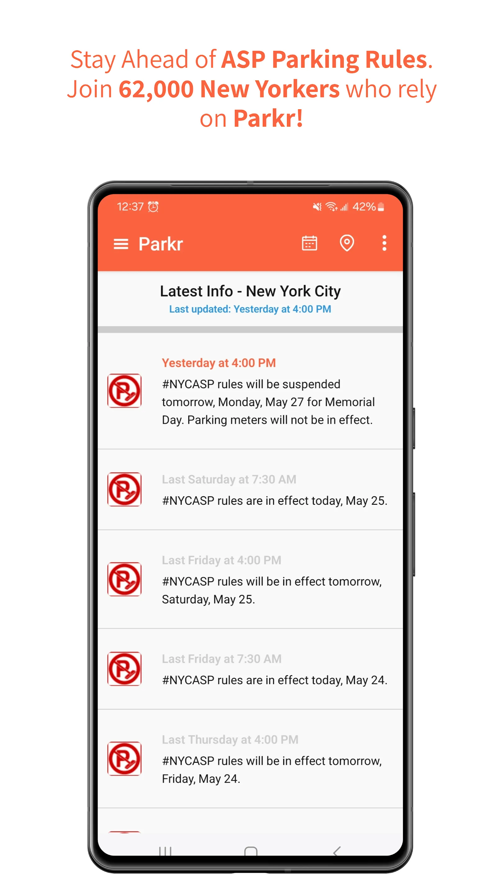 Parkr - Alternate Side Parking | Indus Appstore | Screenshot