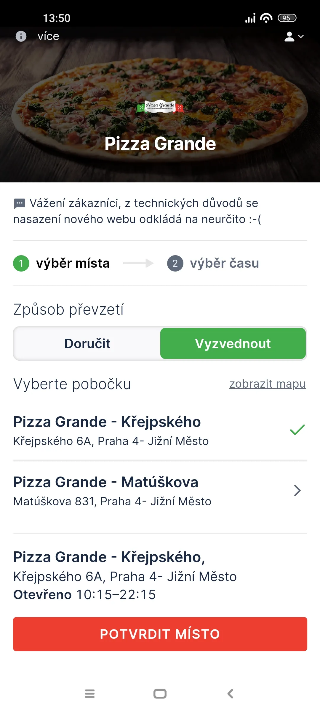 Pizza Grande Jižní Město | Indus Appstore | Screenshot